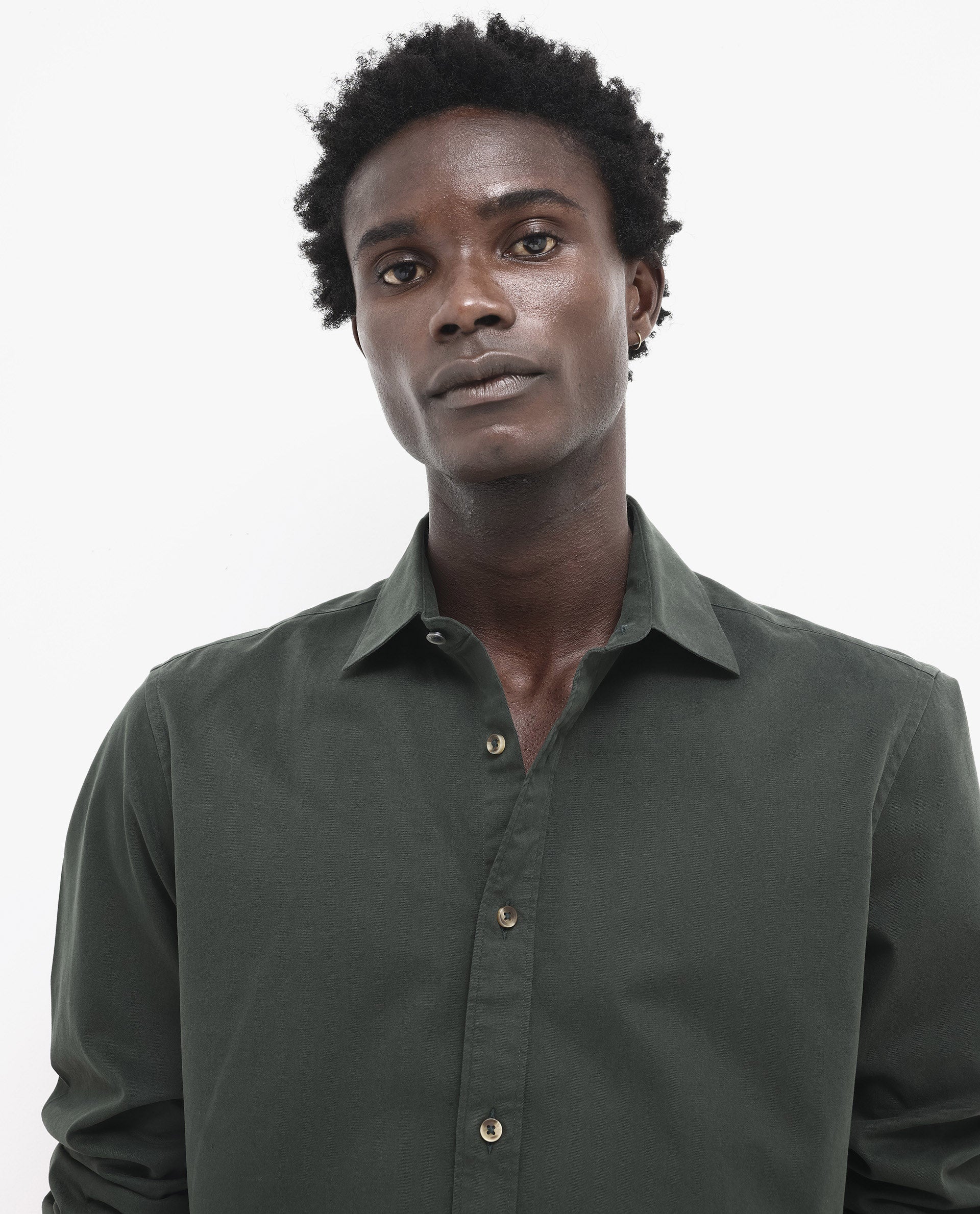 Rare Rabbit Men's Arlet Dark Green Cotton Fabric Full Sleeve Regular Fit Solid Shirt