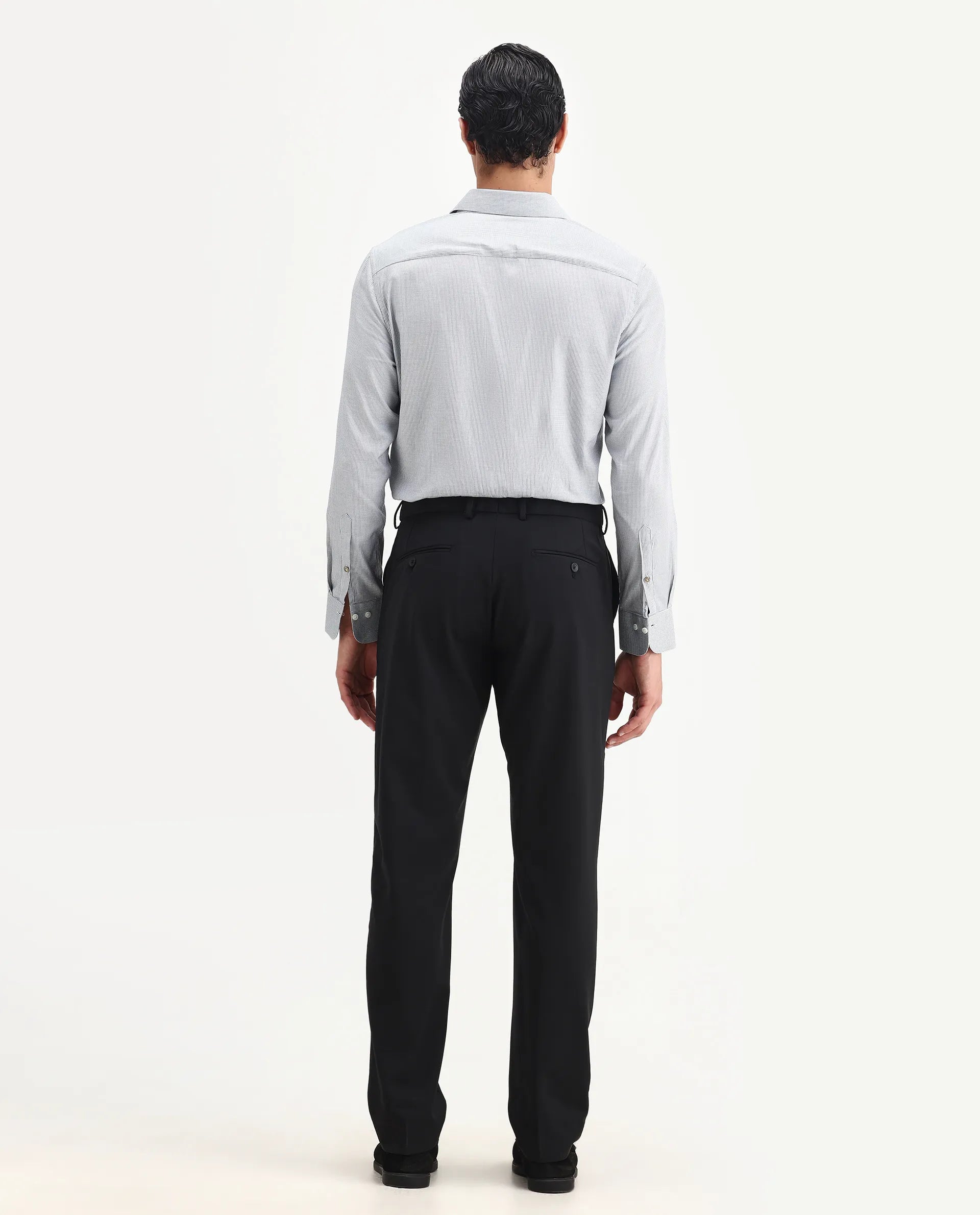 Rare Rabbit Men's Arlo-B Black Polyester Plain Slim Fit Full Sleeve Lapel Neck Suits