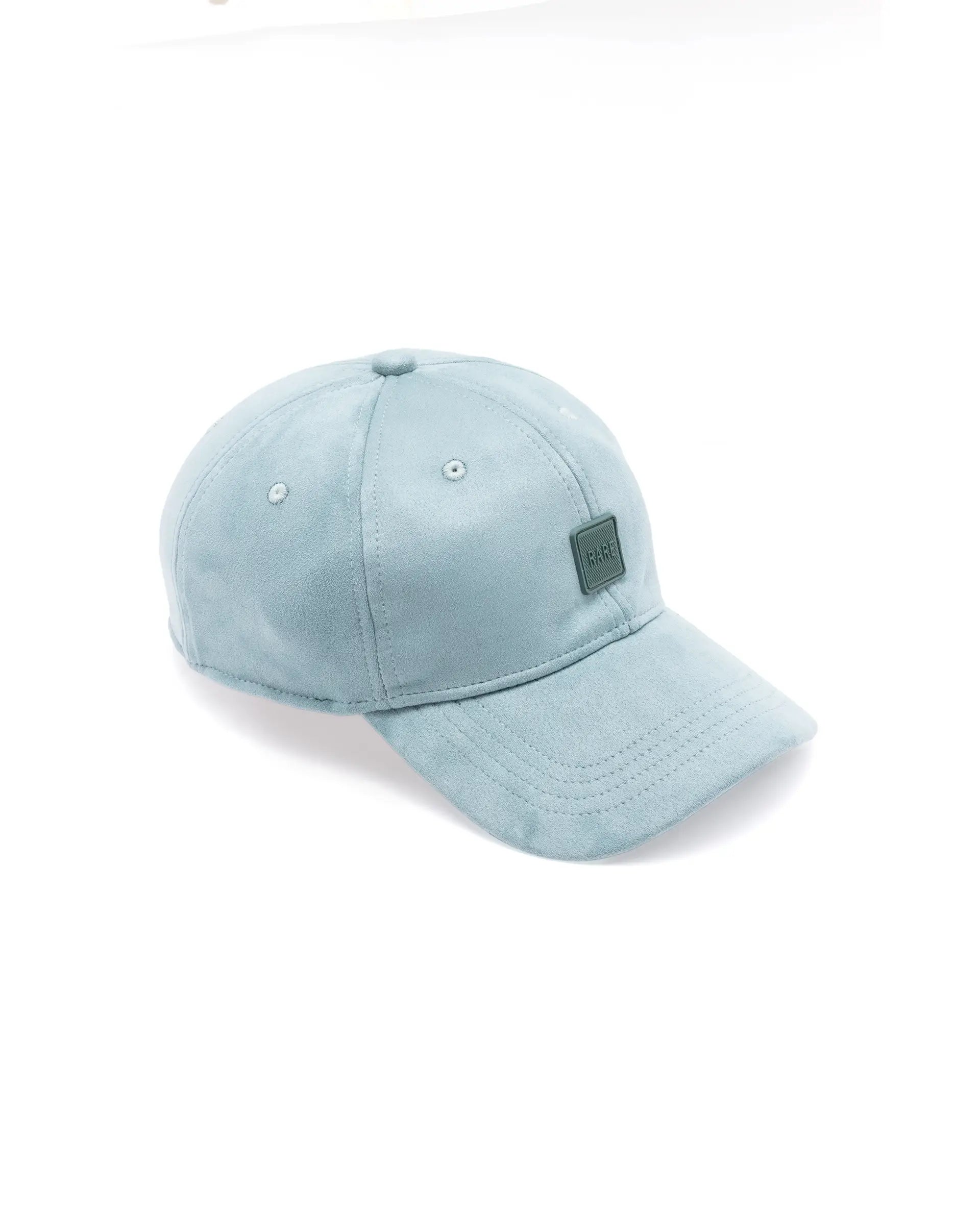 Rare Rabbit Men Armour Teal Suede Monotone Color Silicone Badge Branding Cap