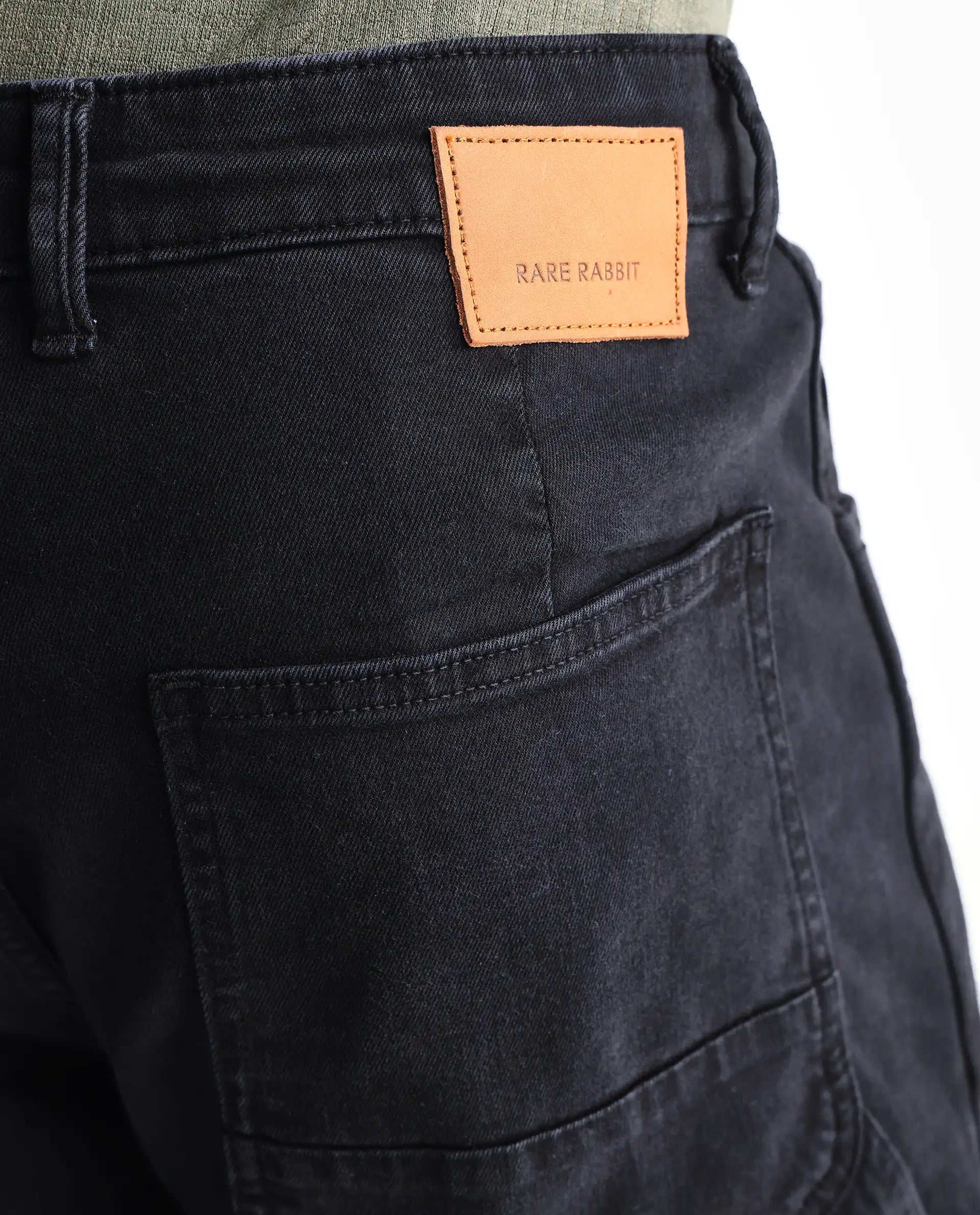 Rare Rabbit Men's Arni Navy Cotton Plain Carpenter Fit Jeans