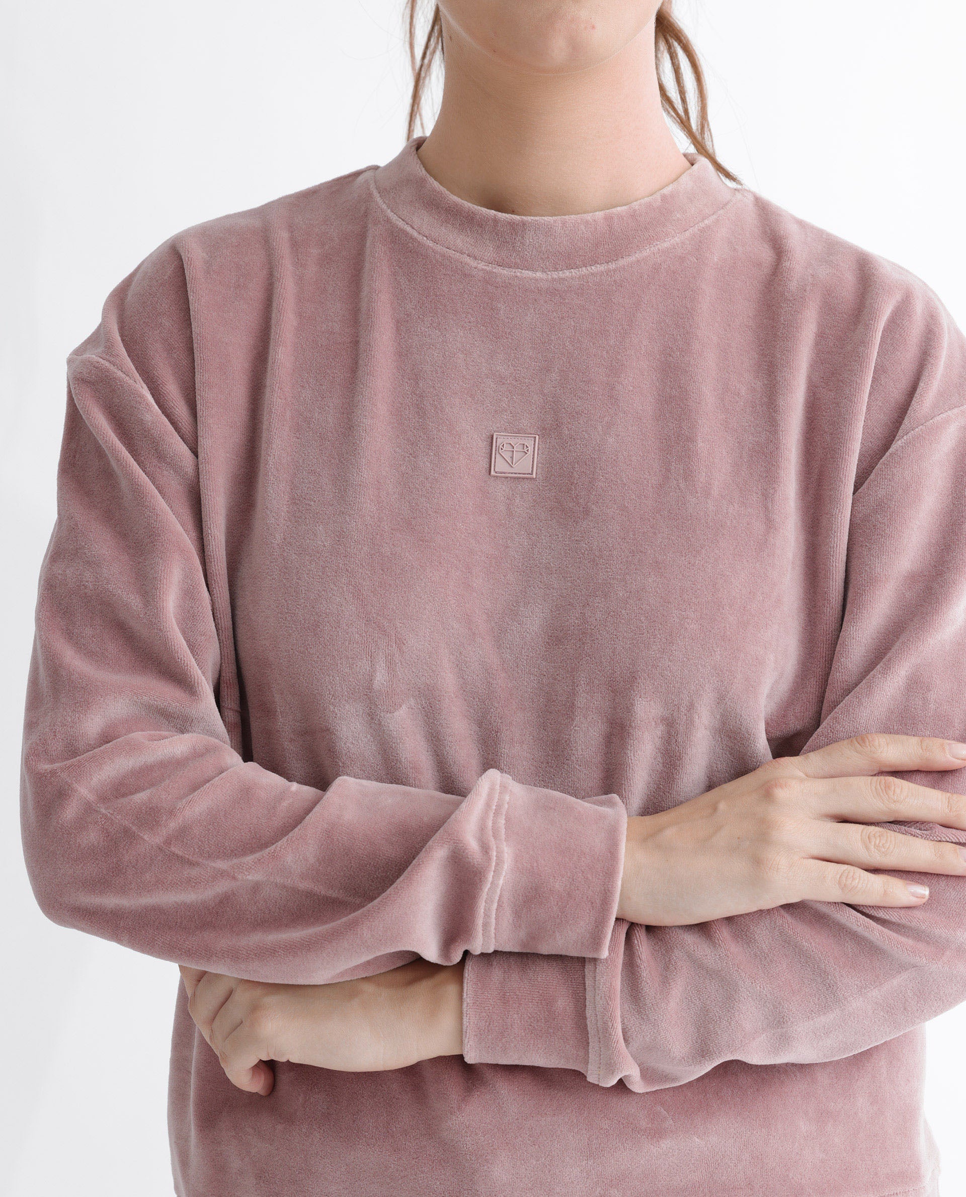 Rareism Articale Women Micolo Dusky Pink Cotton Blend Fabric Full Sleeves Cuffed Sleeve Round Neck Regular Fit Graphic Print Sweatshirt