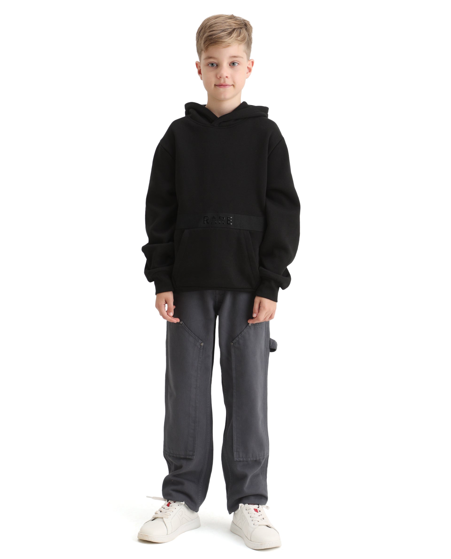Rare Ones Kids Arvi-K Blue Cotton Button And Zip Carpenter Fit Jeans