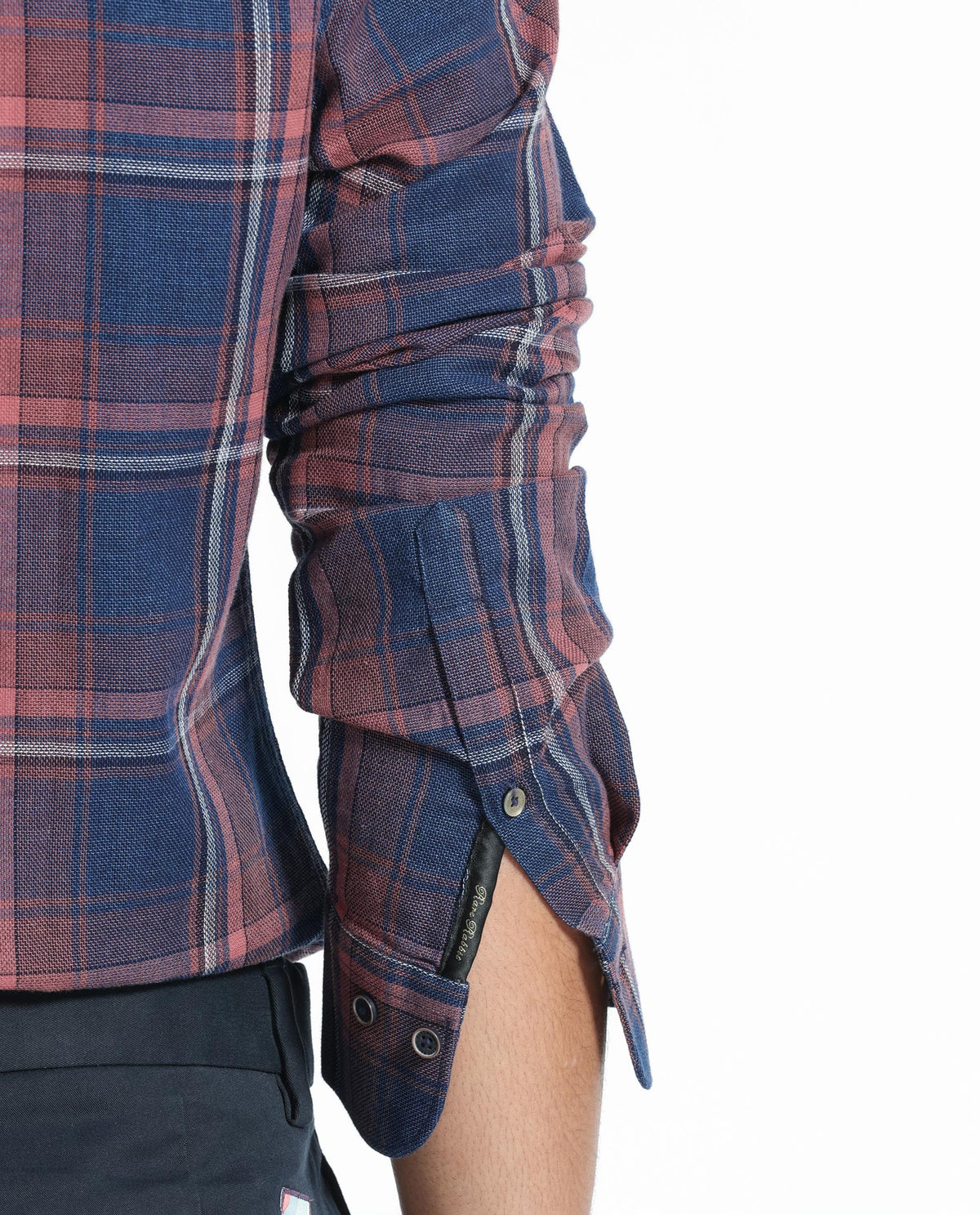 Rare Rabbit Men's Astl Navy Cotton Fabric Full Sleeves Checks Shirt