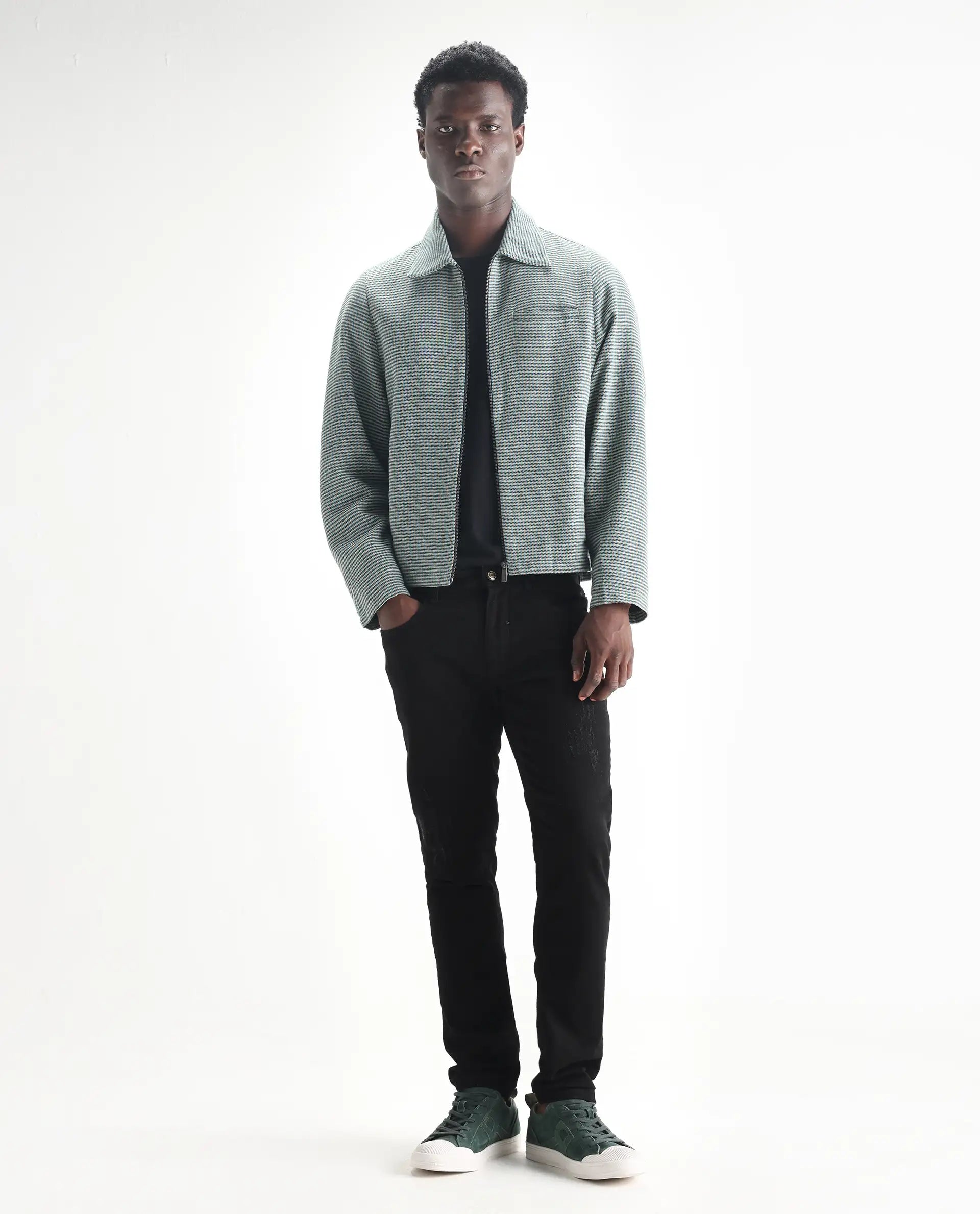 Rare Rabbit Men's Astro Black Cotton Blend Plain Hawk Slim Fit Jeans