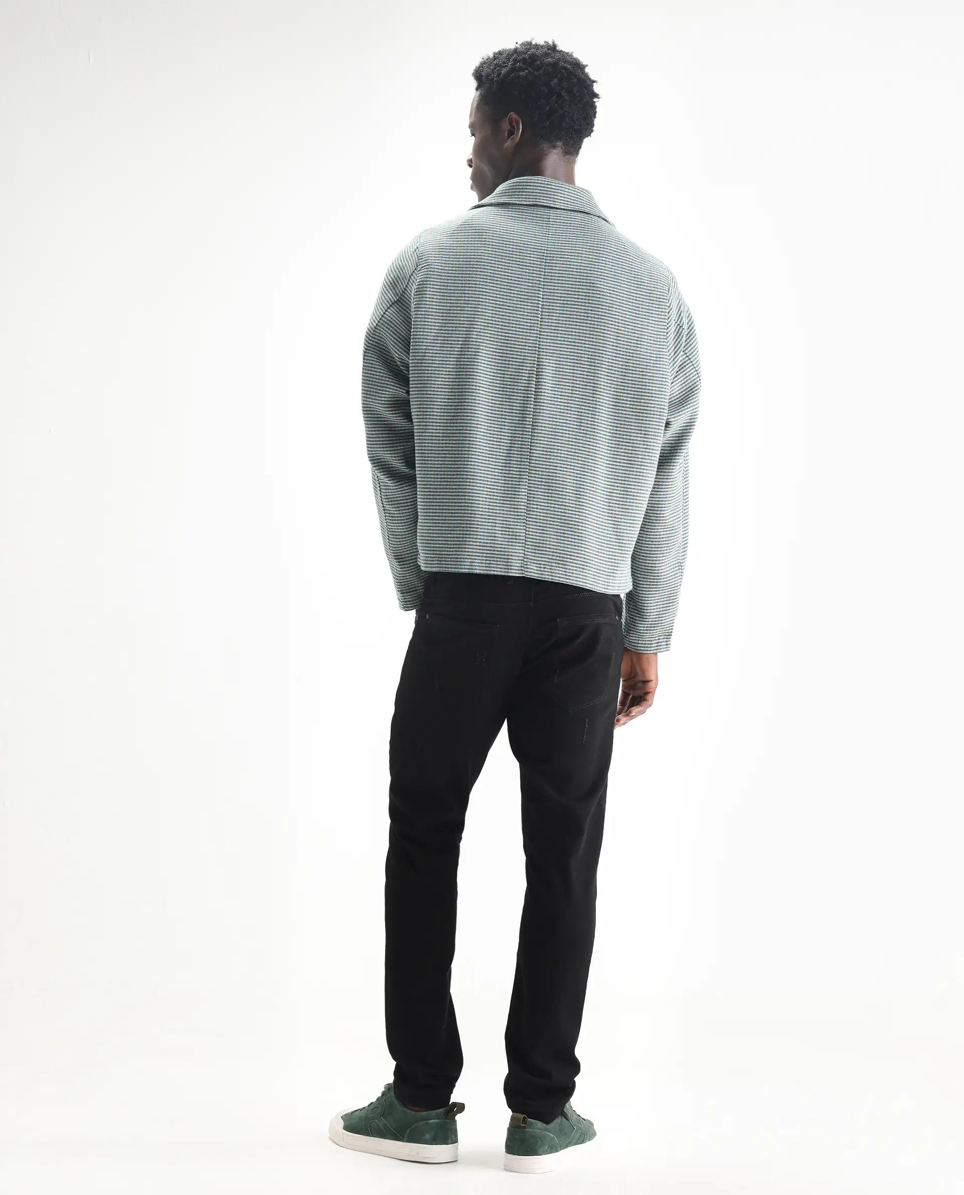 Rare Rabbit Men's Astro Black Cotton Blend Plain Hawk Slim Fit Jeans