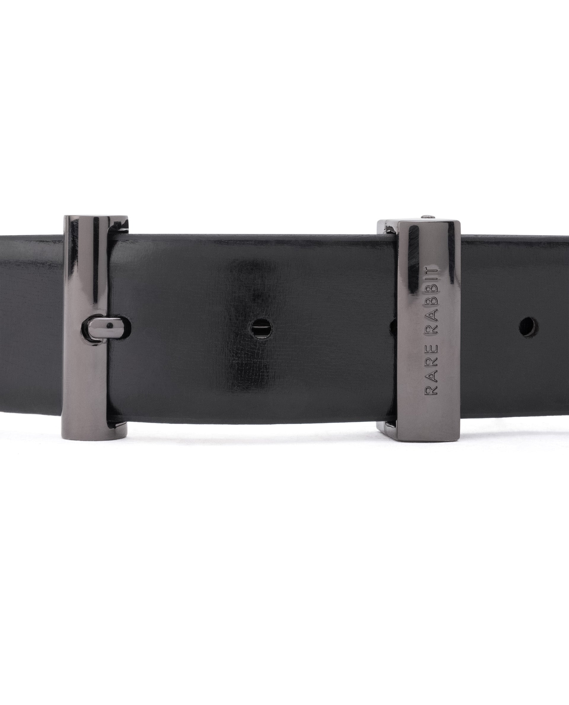 Rare Rabbit Men'S Fredy Black Belt Leather