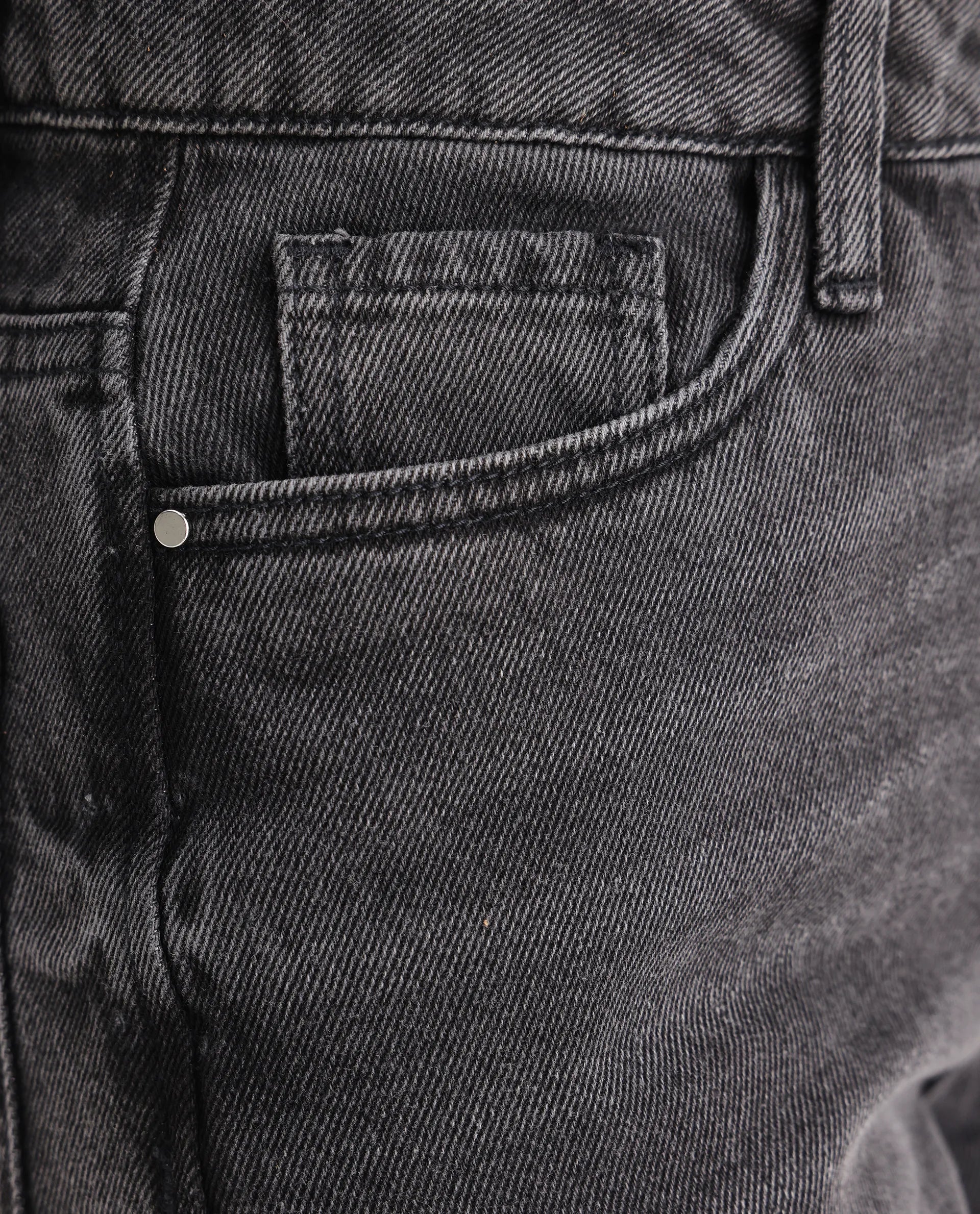 Rareism Women's Baeu Grey Cotton Blend Plain Ankle Length Straight Fit Jeans