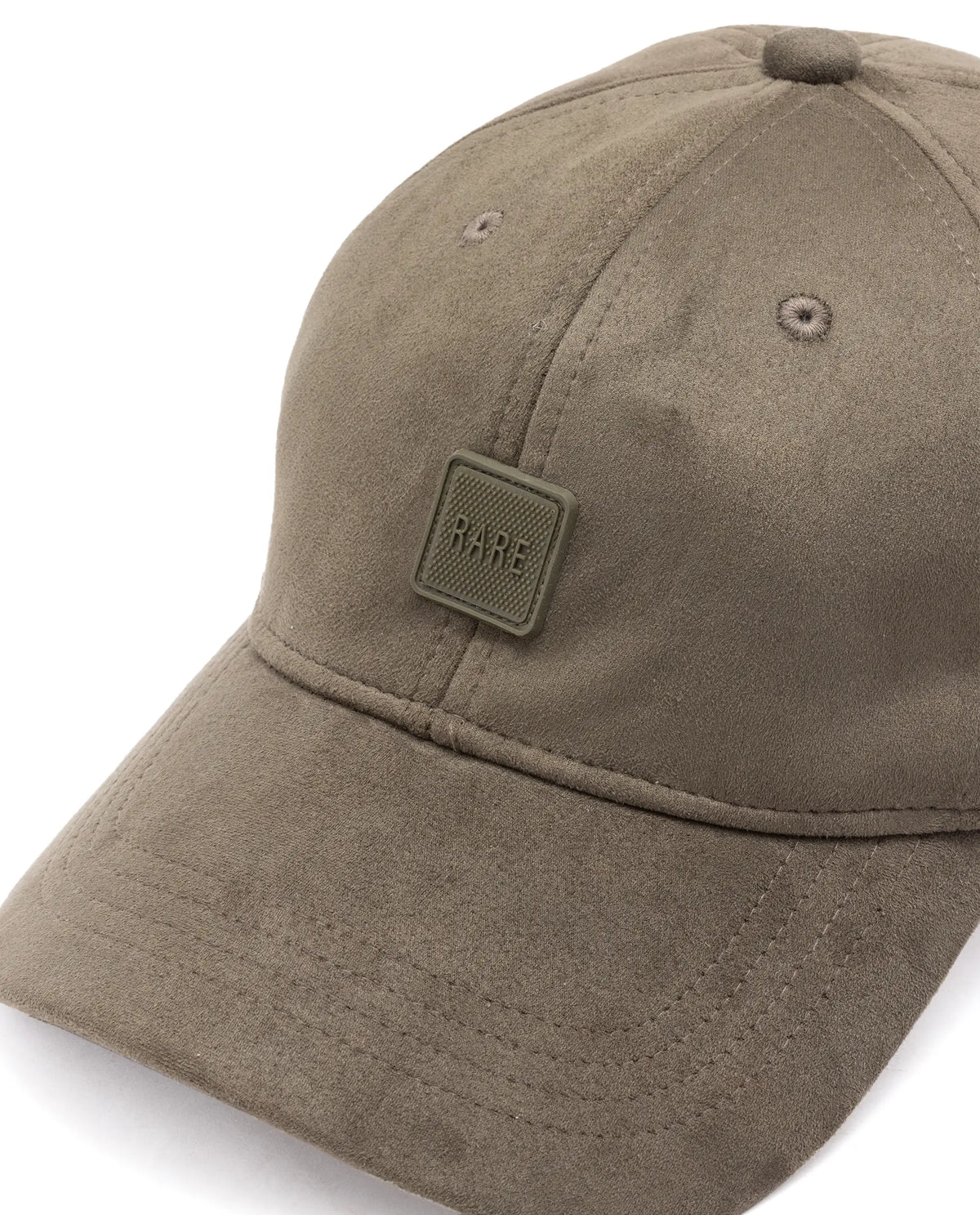 Rare Rabbit Men Bailie Olive Monotone Color Silicone Badge Branding Cap