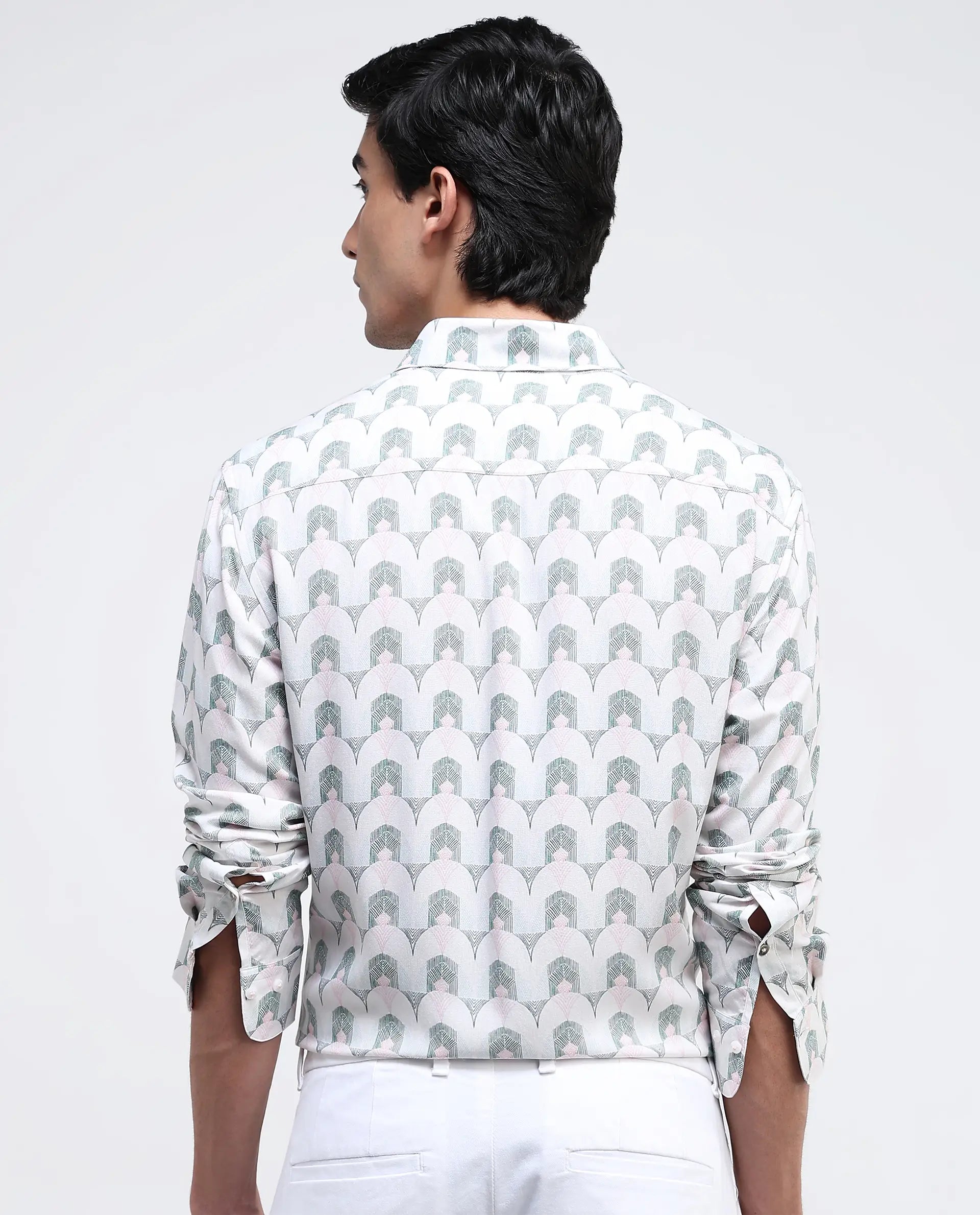 Rare Rabbit Men Balic-1 Pastel Green Full Sleeve Regular Fit Shirt