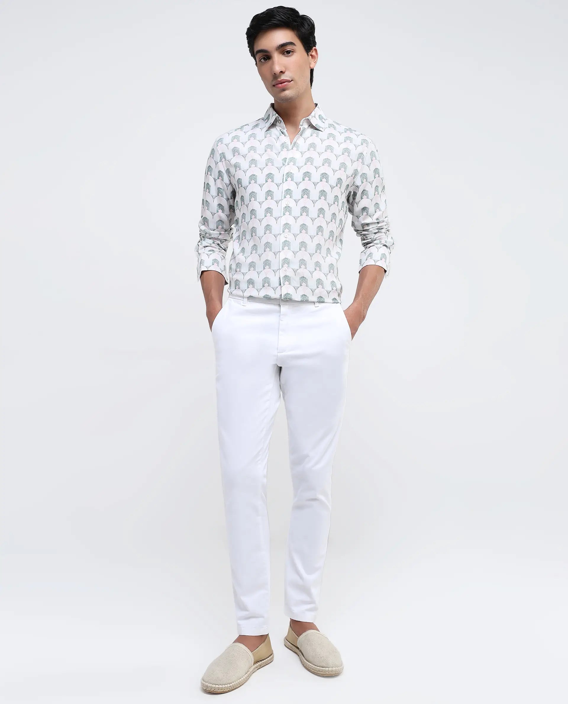 Rare Rabbit Men Balic-1 Pastel Green Full Sleeve Regular Fit Shirt