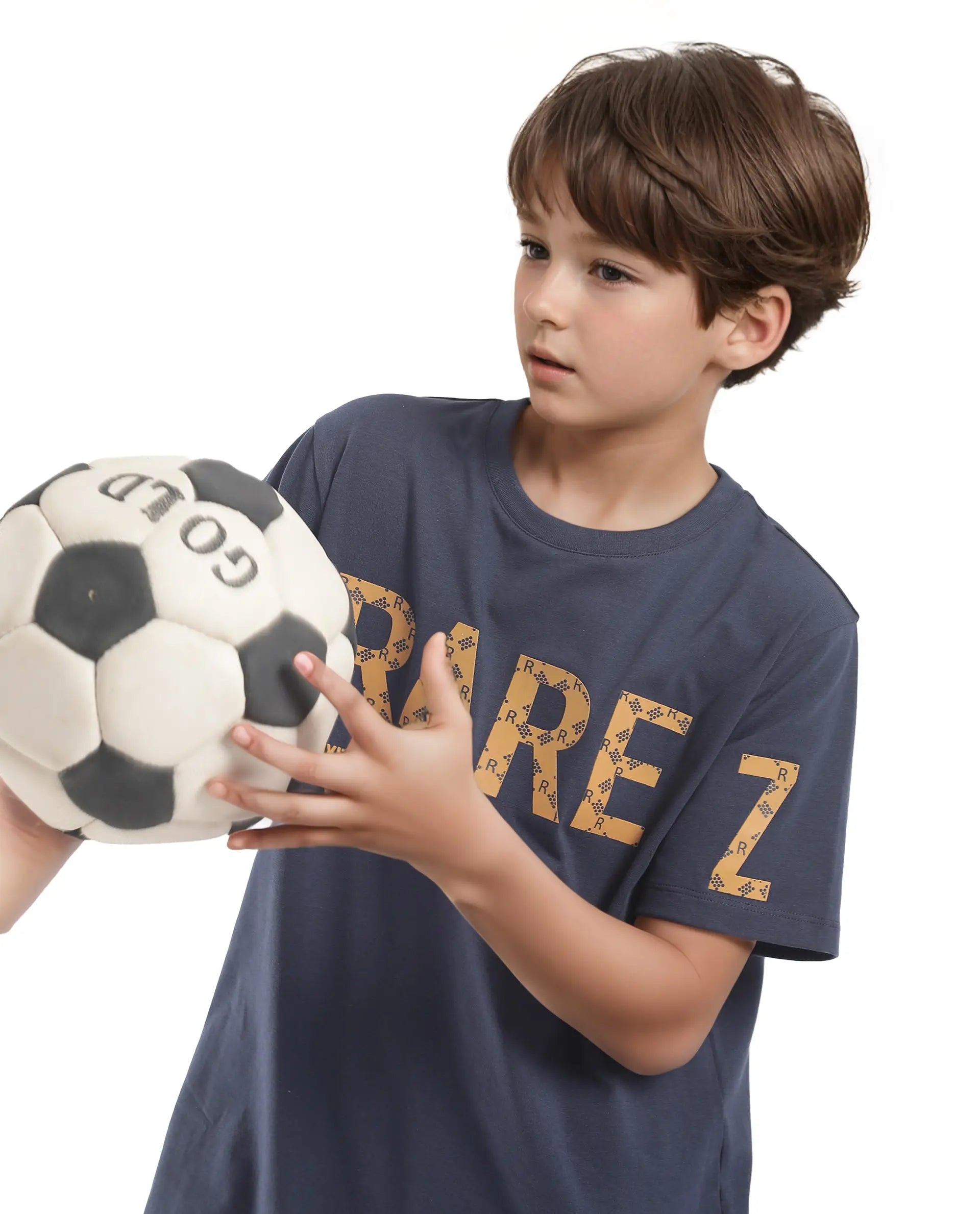 Rare Ones Kids Bant Navy Cotton Half Sleeves Crew Neck Regular Fit Graphic Placement Print T-Shirt