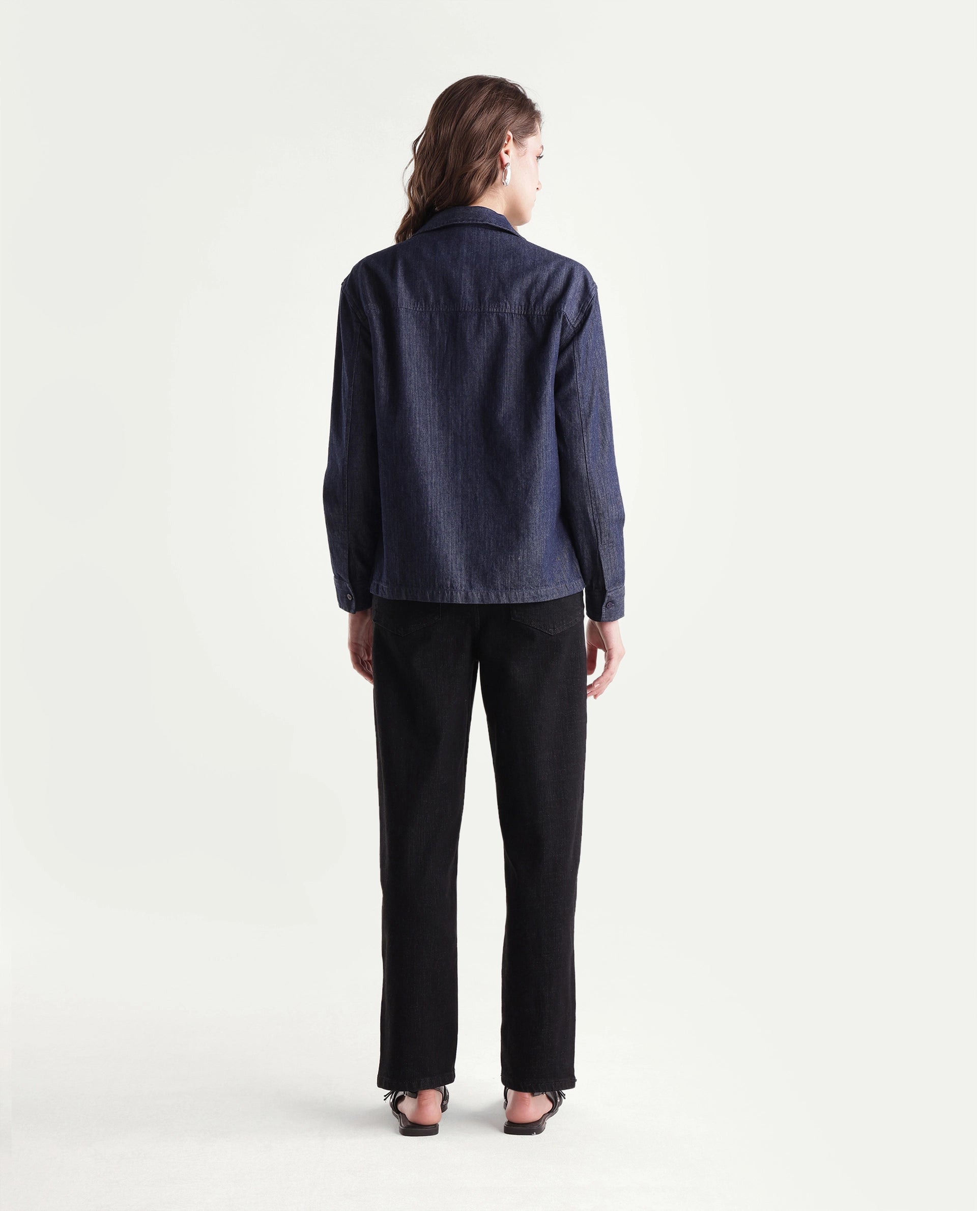 Rareism Women's Barol-1 Black Cotton Blend Shank And Zipper Ankle Barrel Plain Jeans