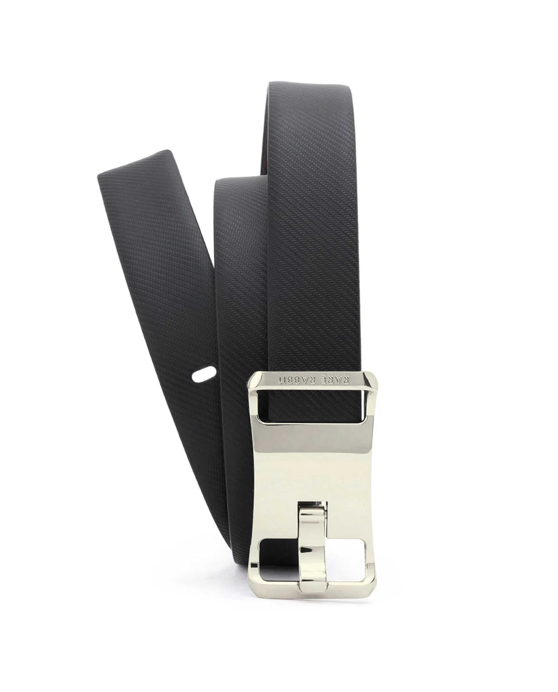 Rare Rabbit Men'S Barton Black Belt Leather