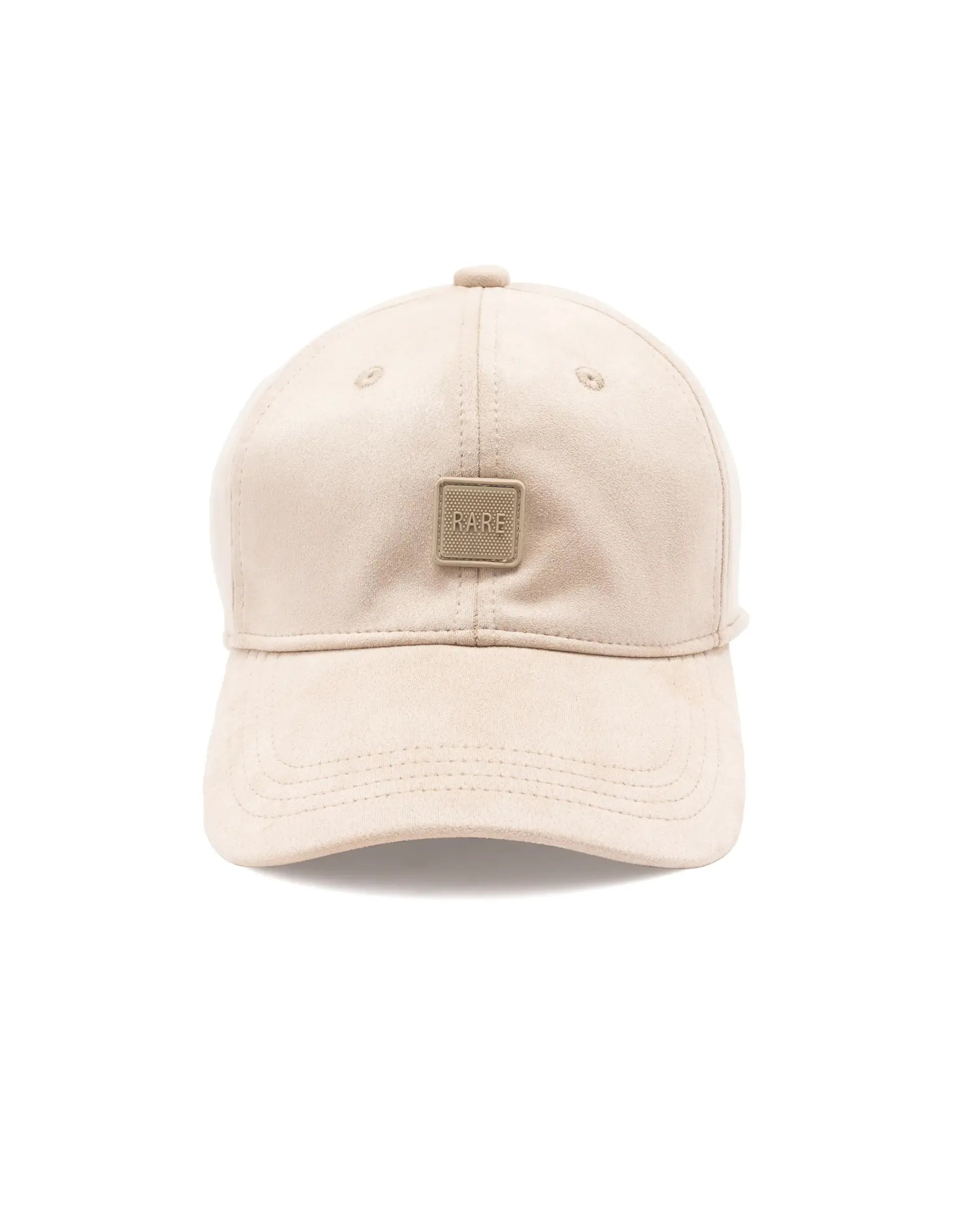 Rare Rabbit Men Base Beige Monotone Color Silicone Badge Branding Cap