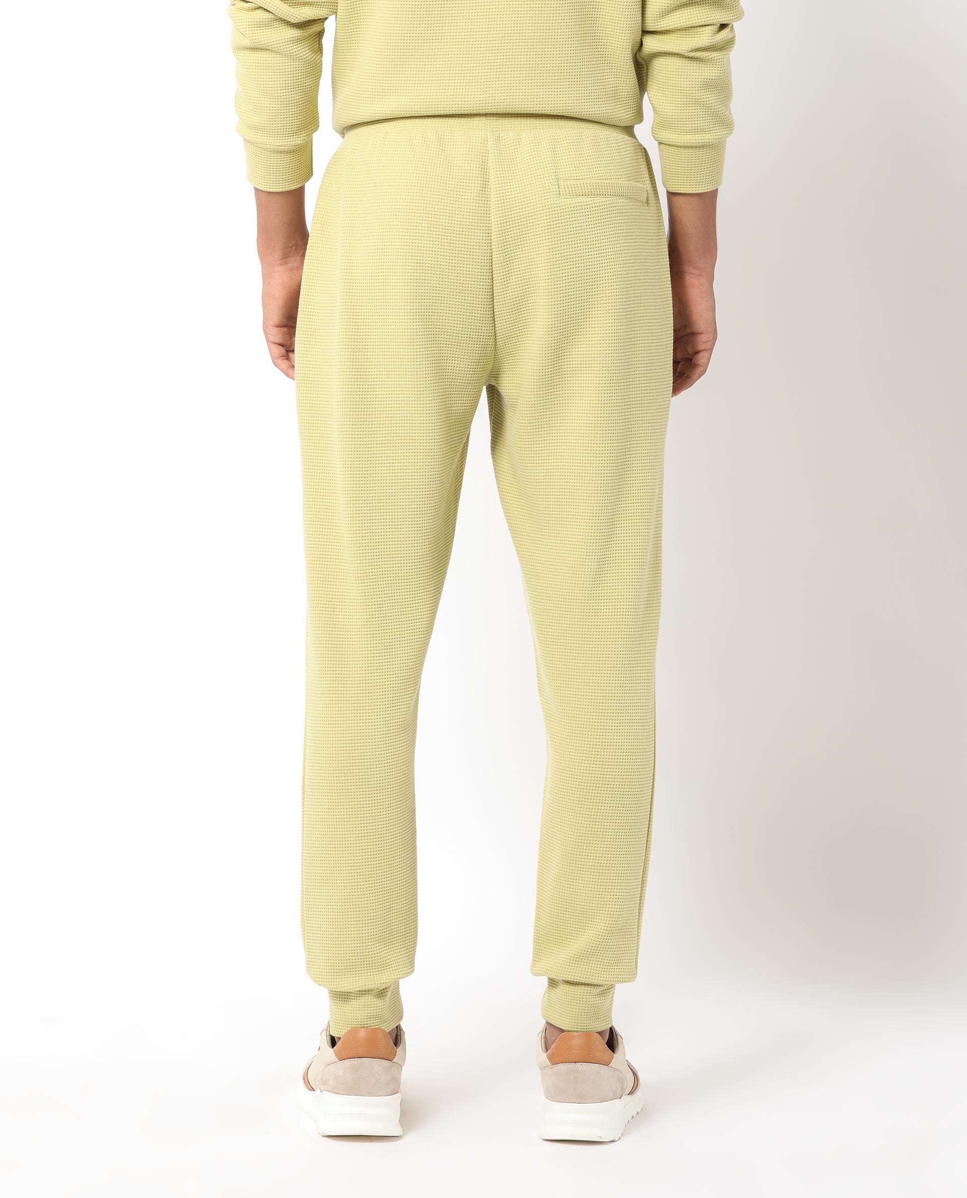 Rare Rabbit Men'S Bastian Pastel Green Track Pant Solid