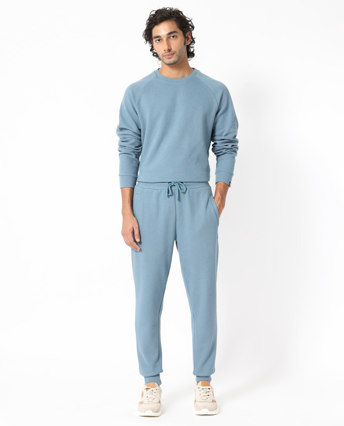 Rare Rabbit Men'S Bastian Teal Track Pant Solid