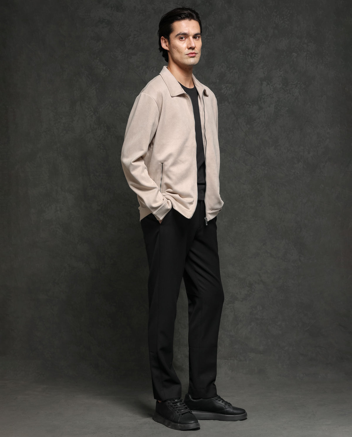 Rare Rabbit Mens Baxer Offwhite Jacket Polyester Fabric Collared Neck Woven Full Sleeves Button And Zip Closure Boxy Fit