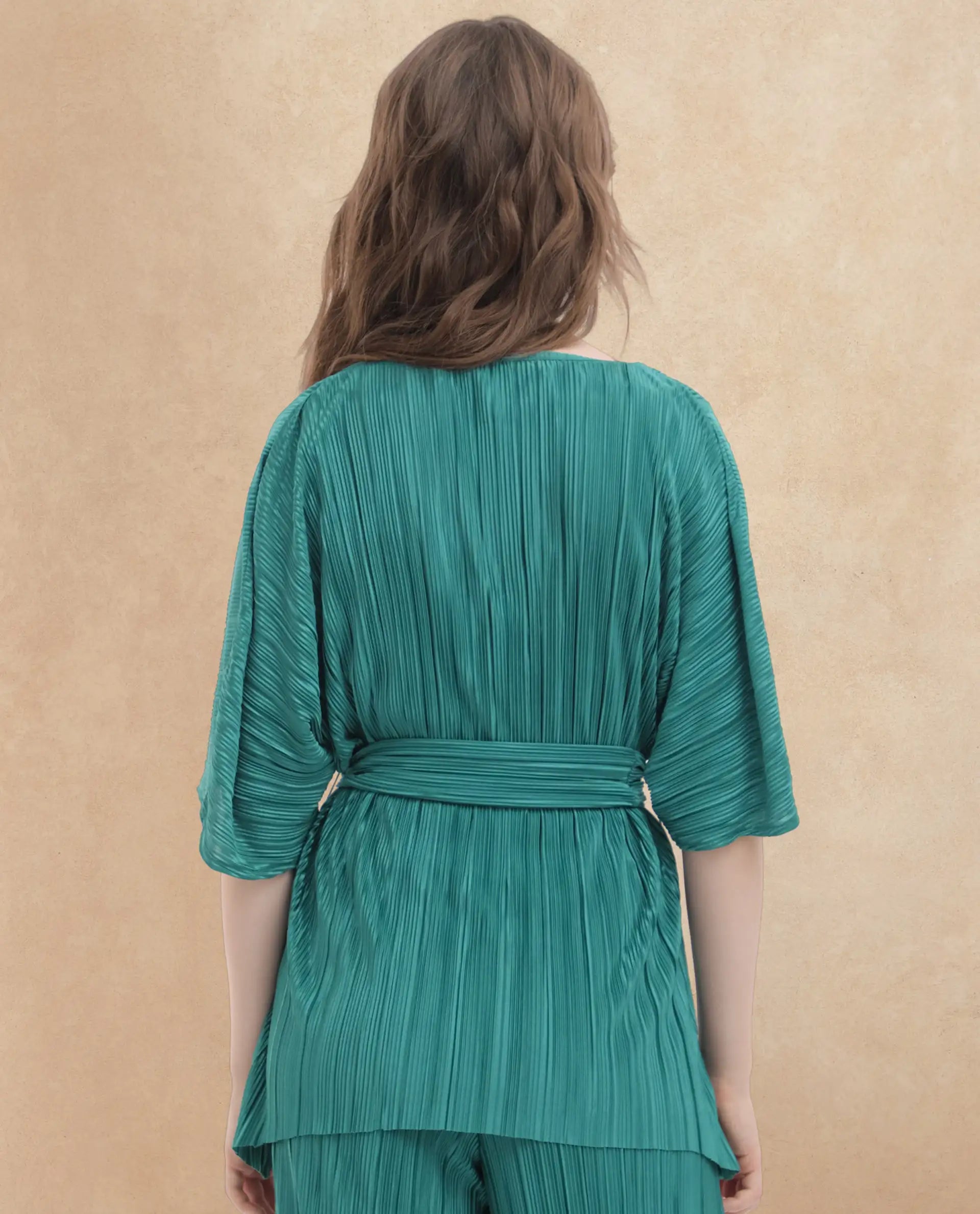 Rareism Womens Belgarde-T Petrol Top Polyester Short Sleeve Dyed