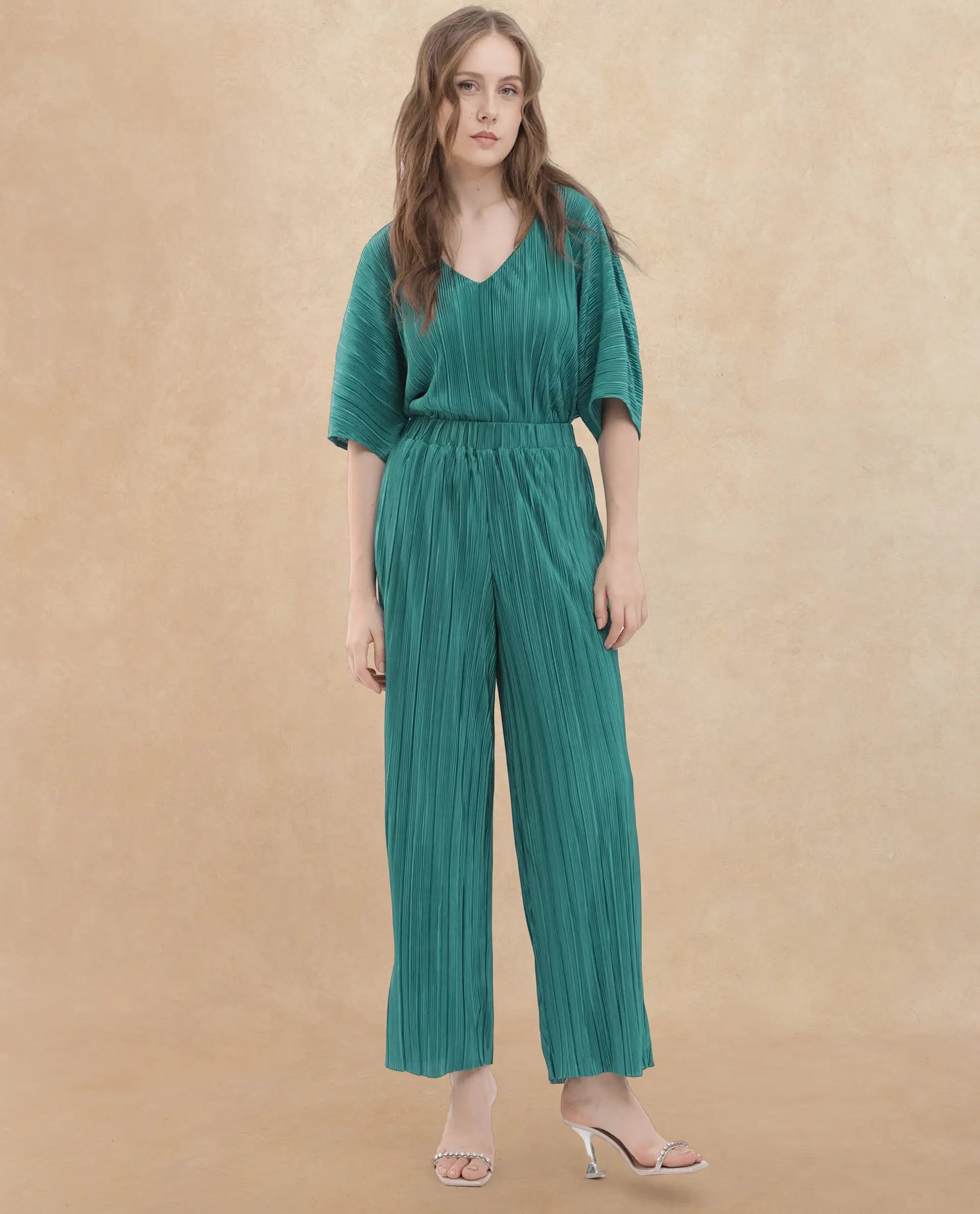 Rareism Womens Belgarde-T Petrol Top Polyester Short Sleeve Dyed