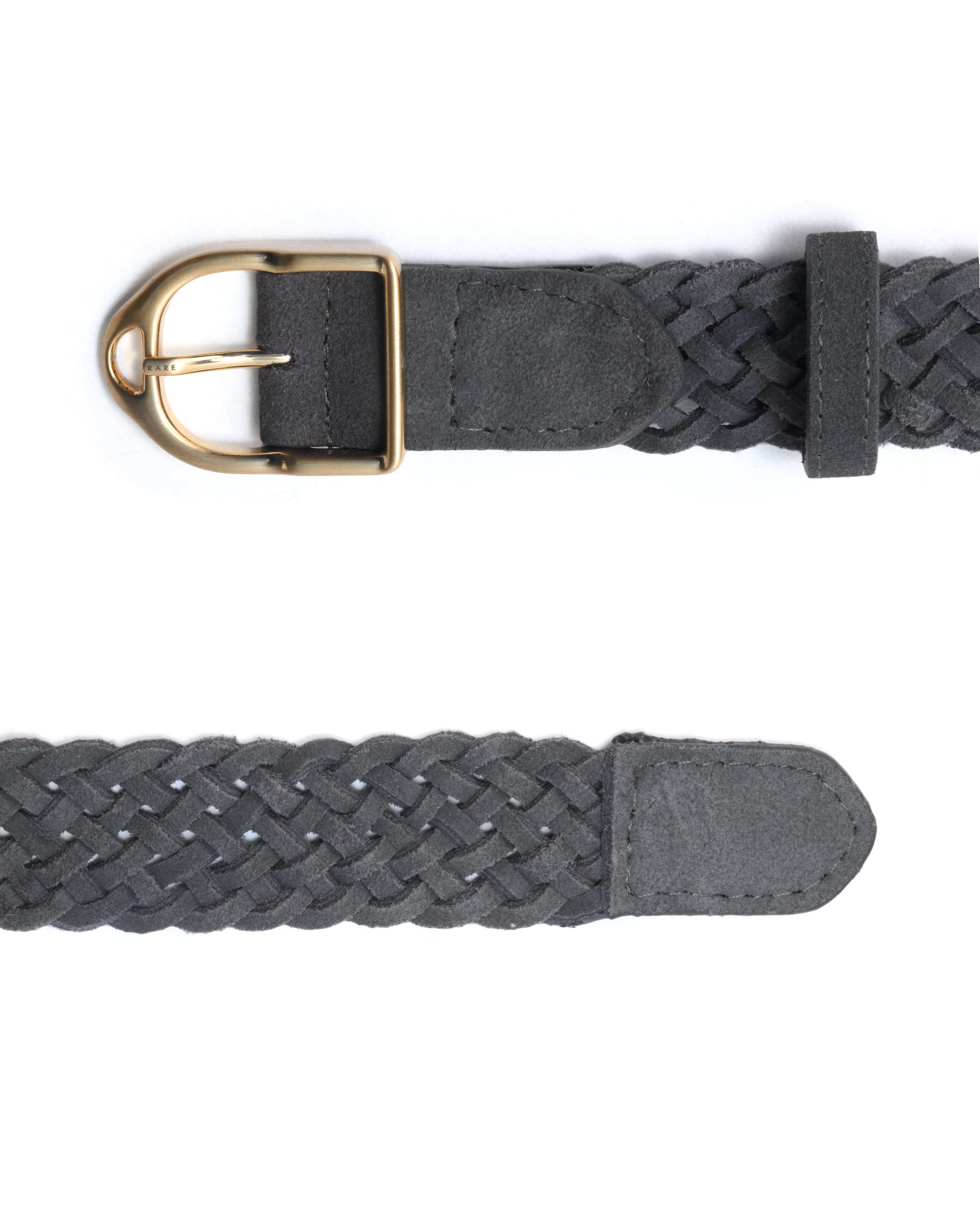 Rare Rabbit Men Aegis Grey Leather Belt