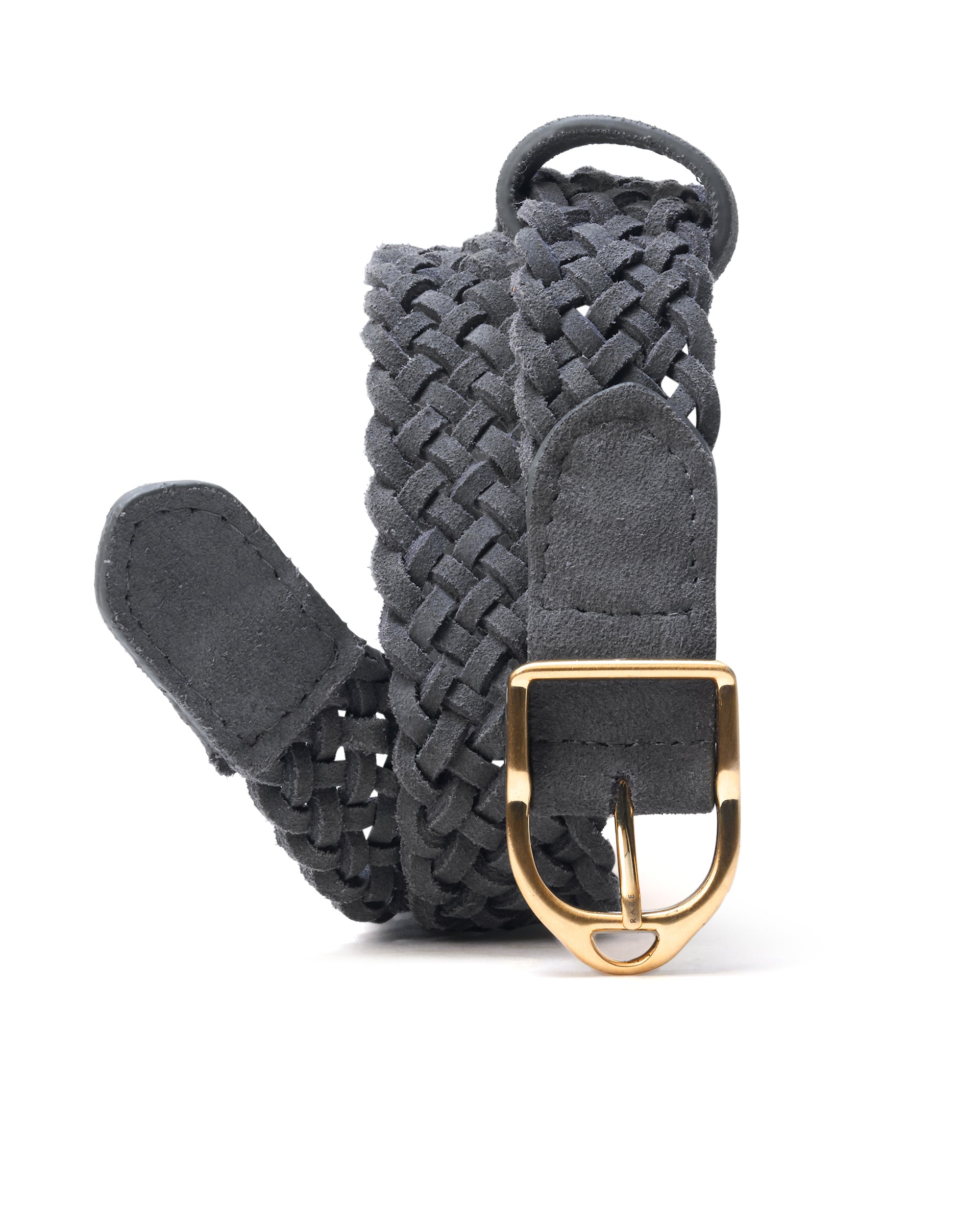 Rare Rabbit Men Aegis Grey Leather Belt