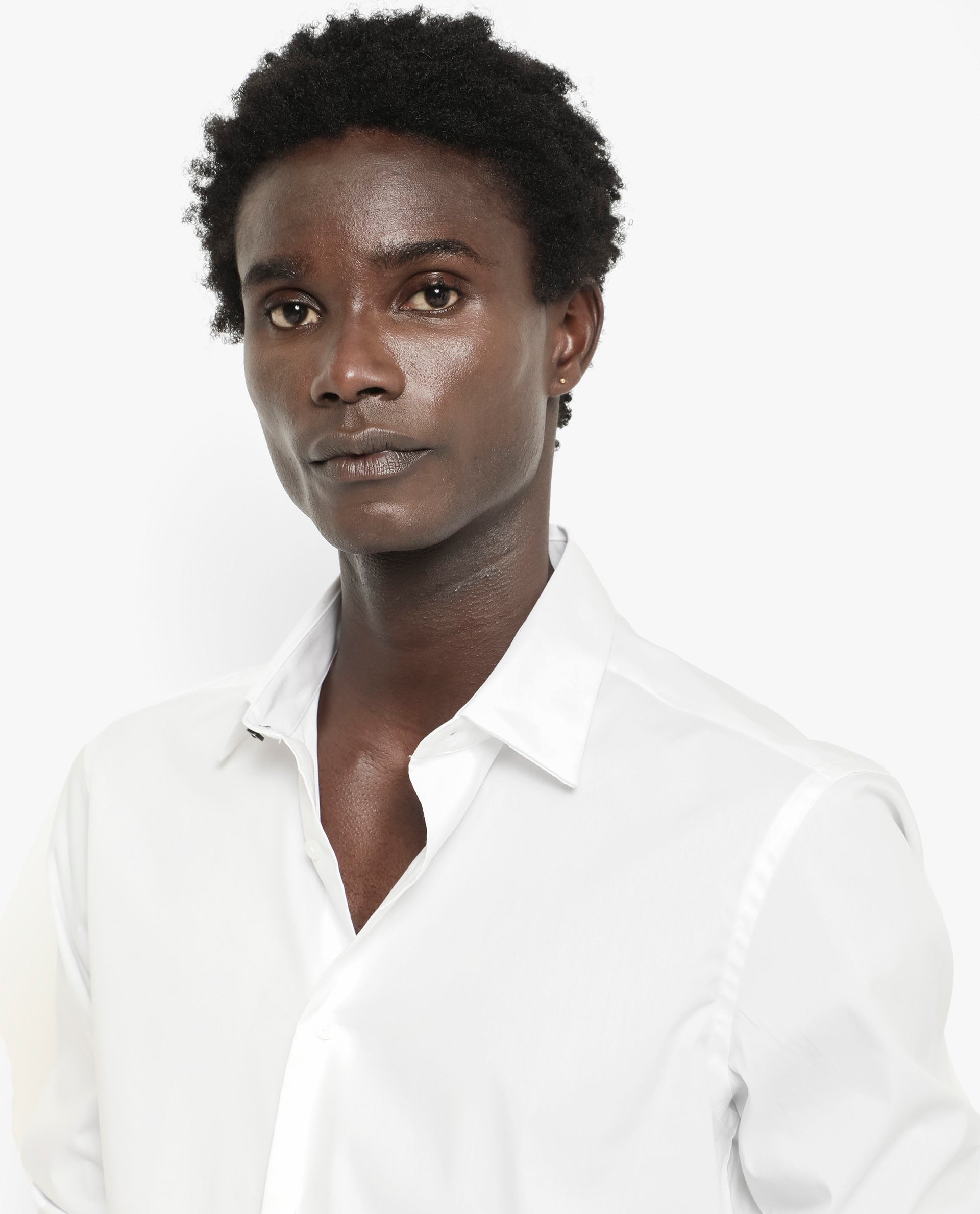 Rare Rabbit Men's Benedict White Cotton Poly Elastane Blend Fabric Full Sleeve Solid Formal Shirt