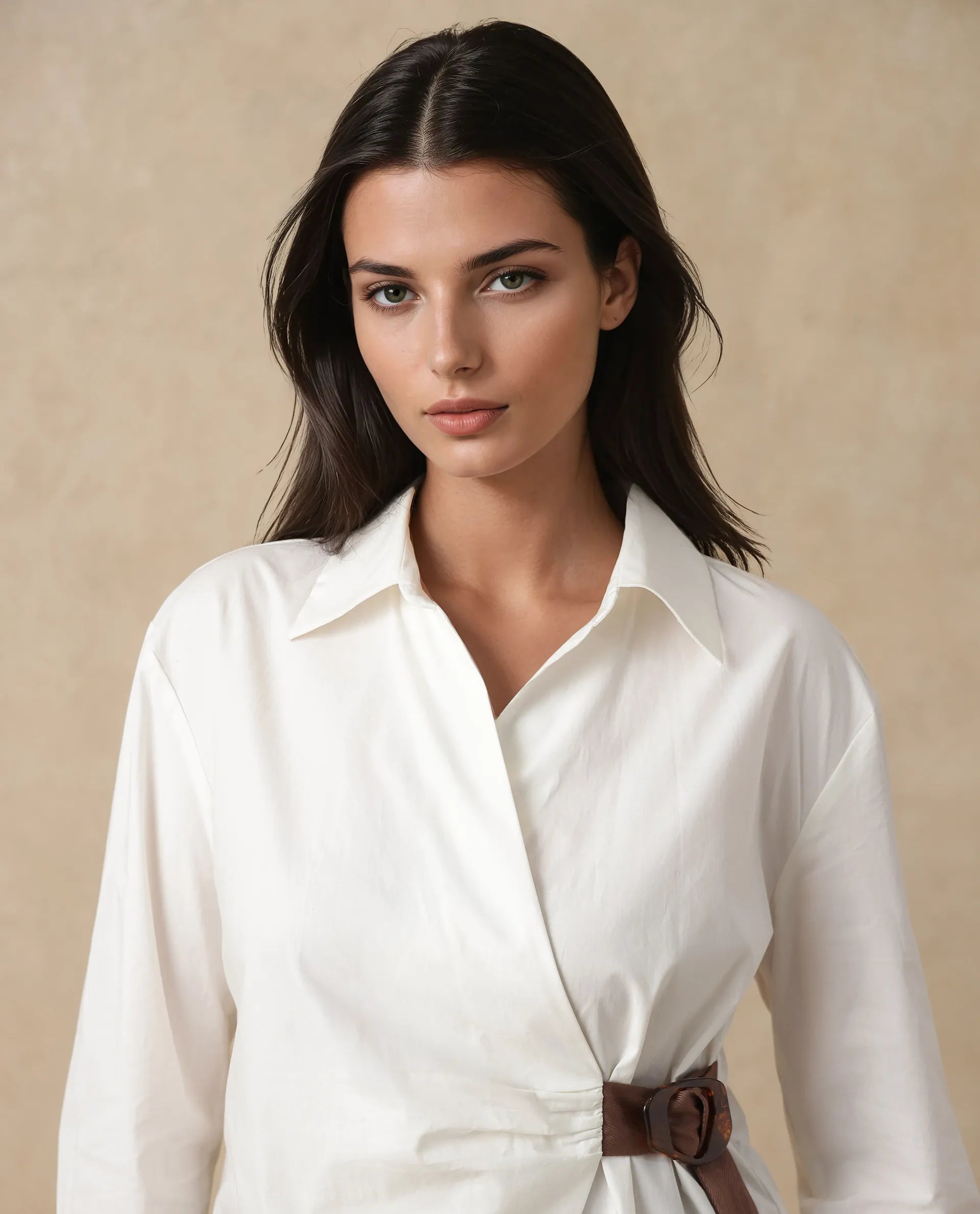 Rareism Women's Bhaleyn-T Off White Cotton Spread Collar Plain Cuffed Sleeve Relaxed Fit Shirt