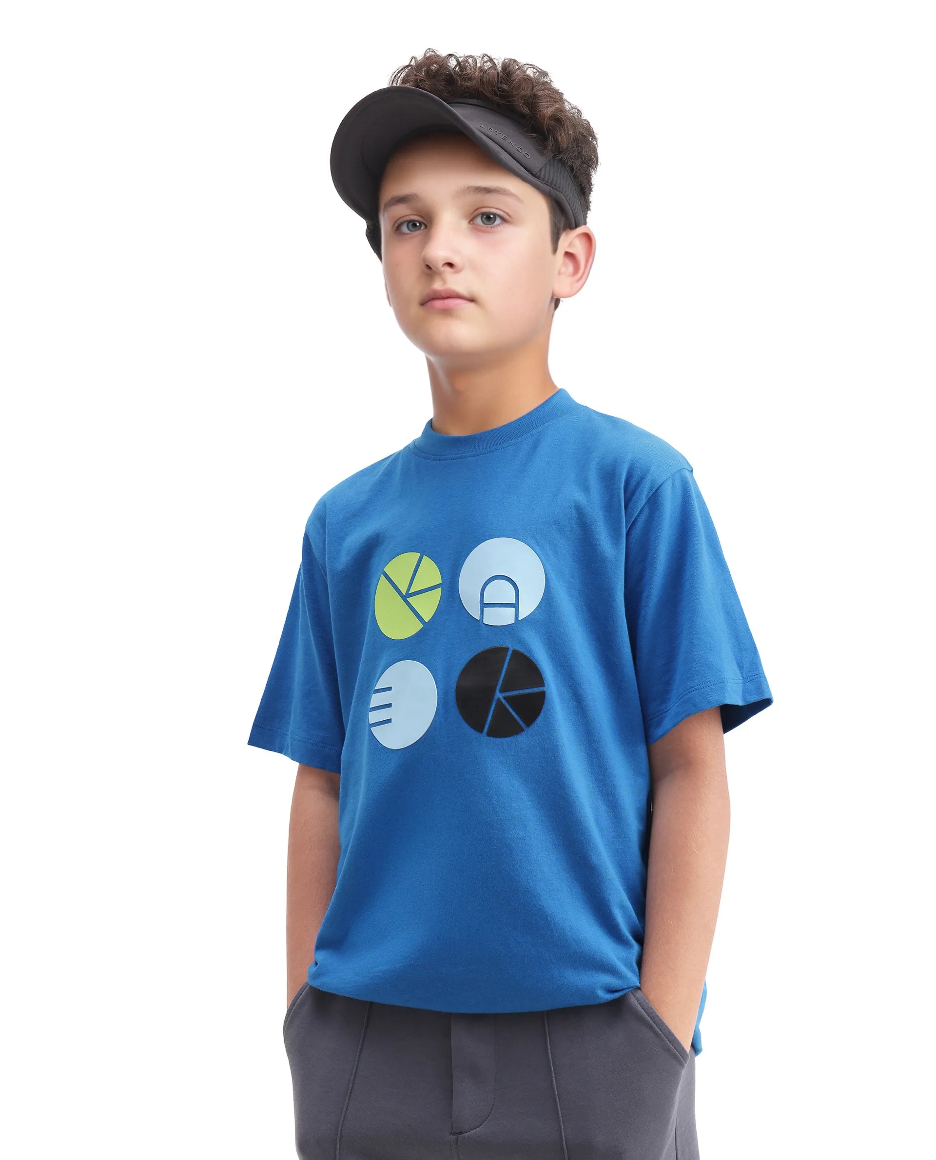 Rare Ones Kids Blain Blue Cotton Regular Fit Hd Print T-Shirt