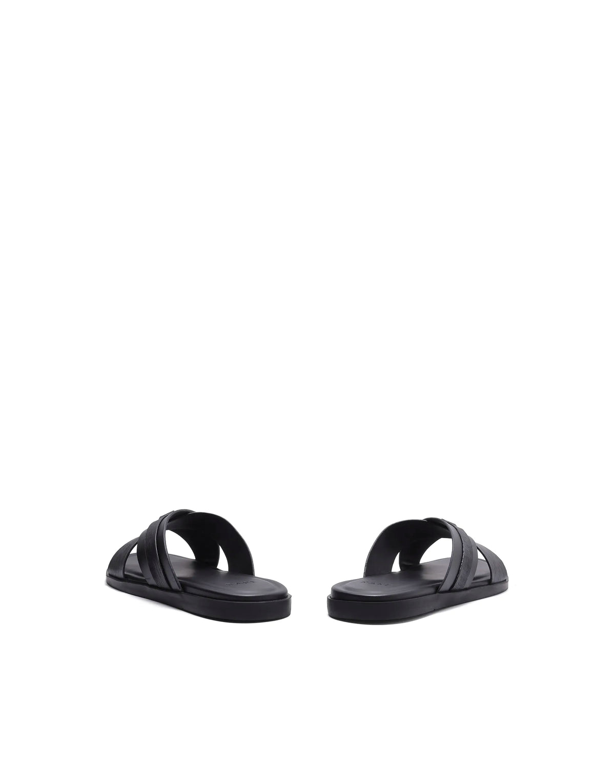 Rarez Men's Blake Black Leather Regular Sandal