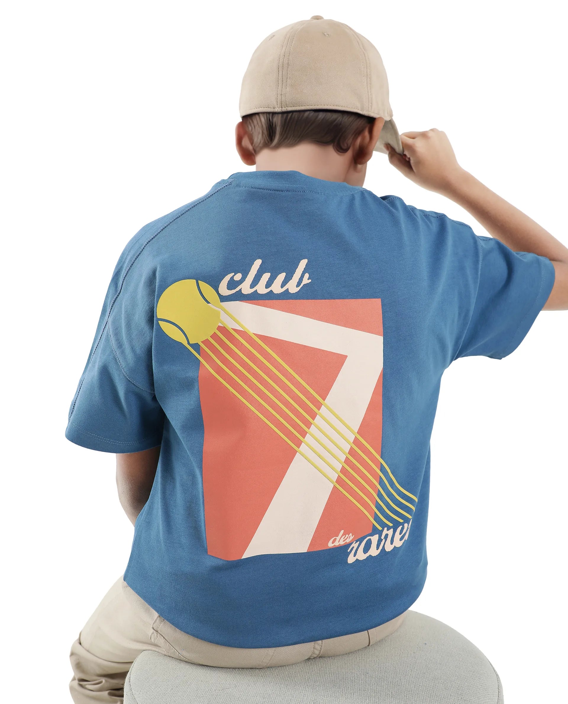 Rare Ones Kids Blip Dark Blue Cotton Short Sleeve Crew Neck T-Shirt