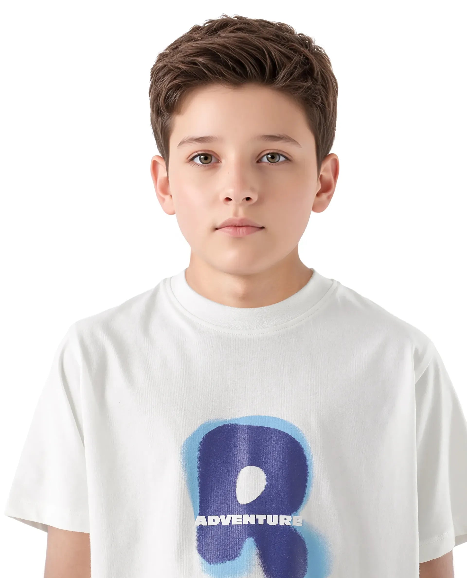 Rare Ones Kids Blurr Off White Cotton Half Sleeve Printed Slip-On Closure Regular Fit T-Shirt