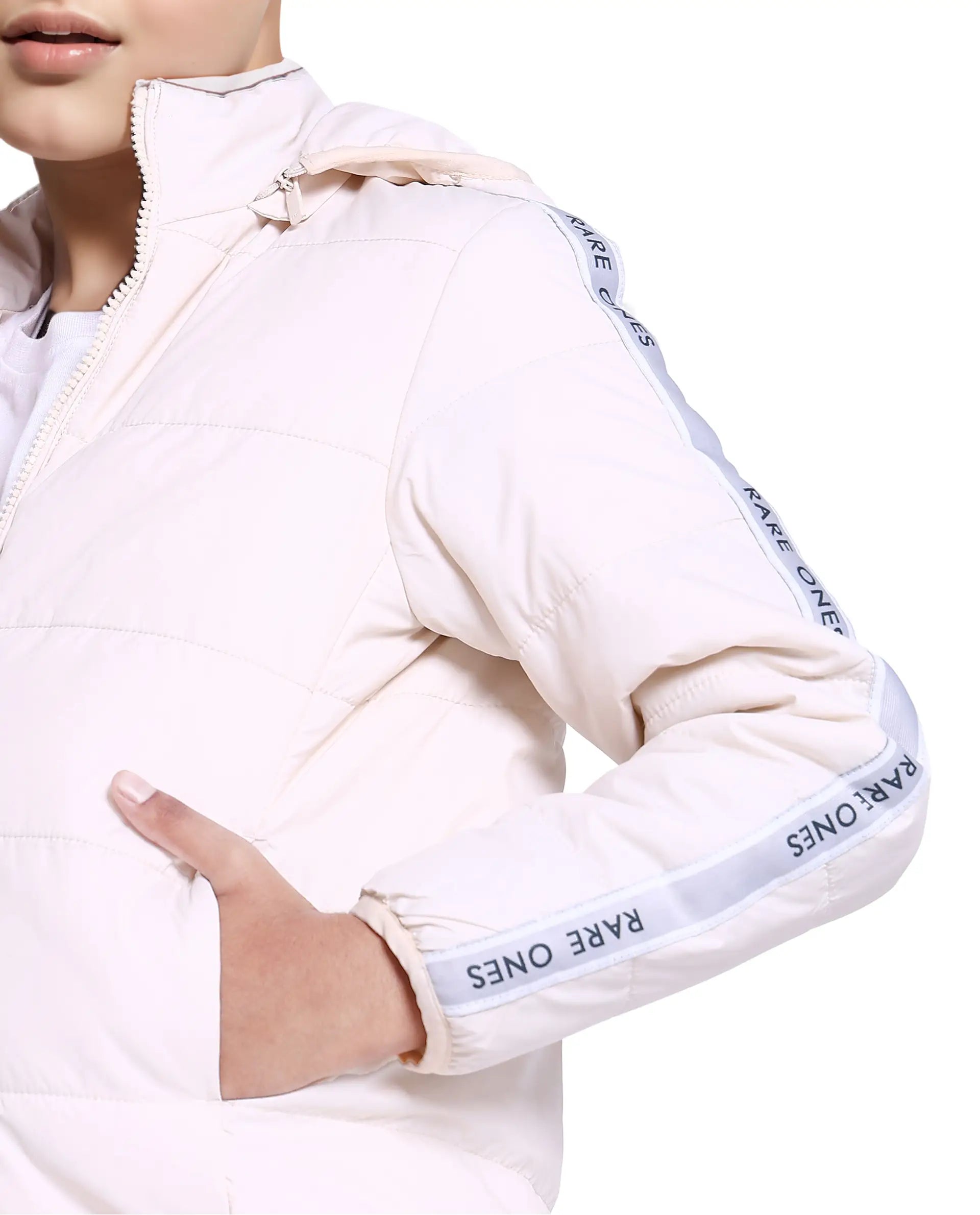 Rare Ones Kids Bolin White Polyester Full Sleeve Solid Jacket