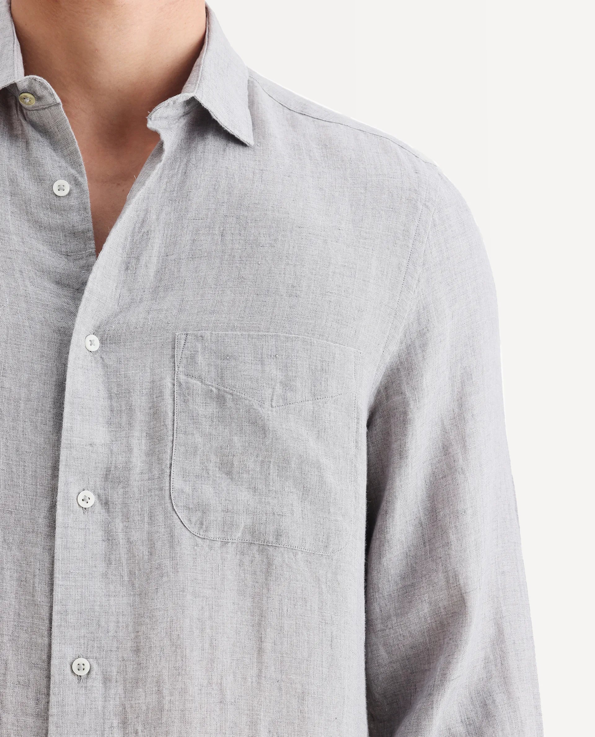 Rare Rabbit Men's Borium Ls-25 Beige 100% Linen Plain Regular Fit Full Sleeve Collared Shirt