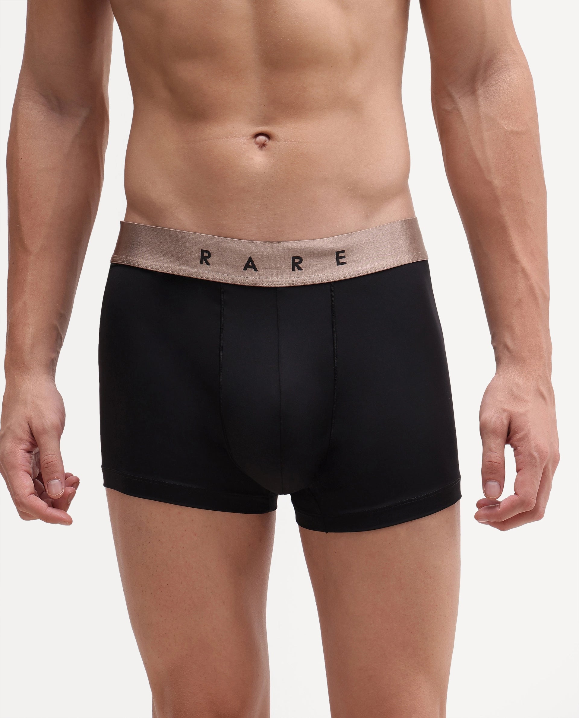 Rare Rabbit Men's Bovolo Black/Grey/Petrol Nylon Blend Fabric Innerwear