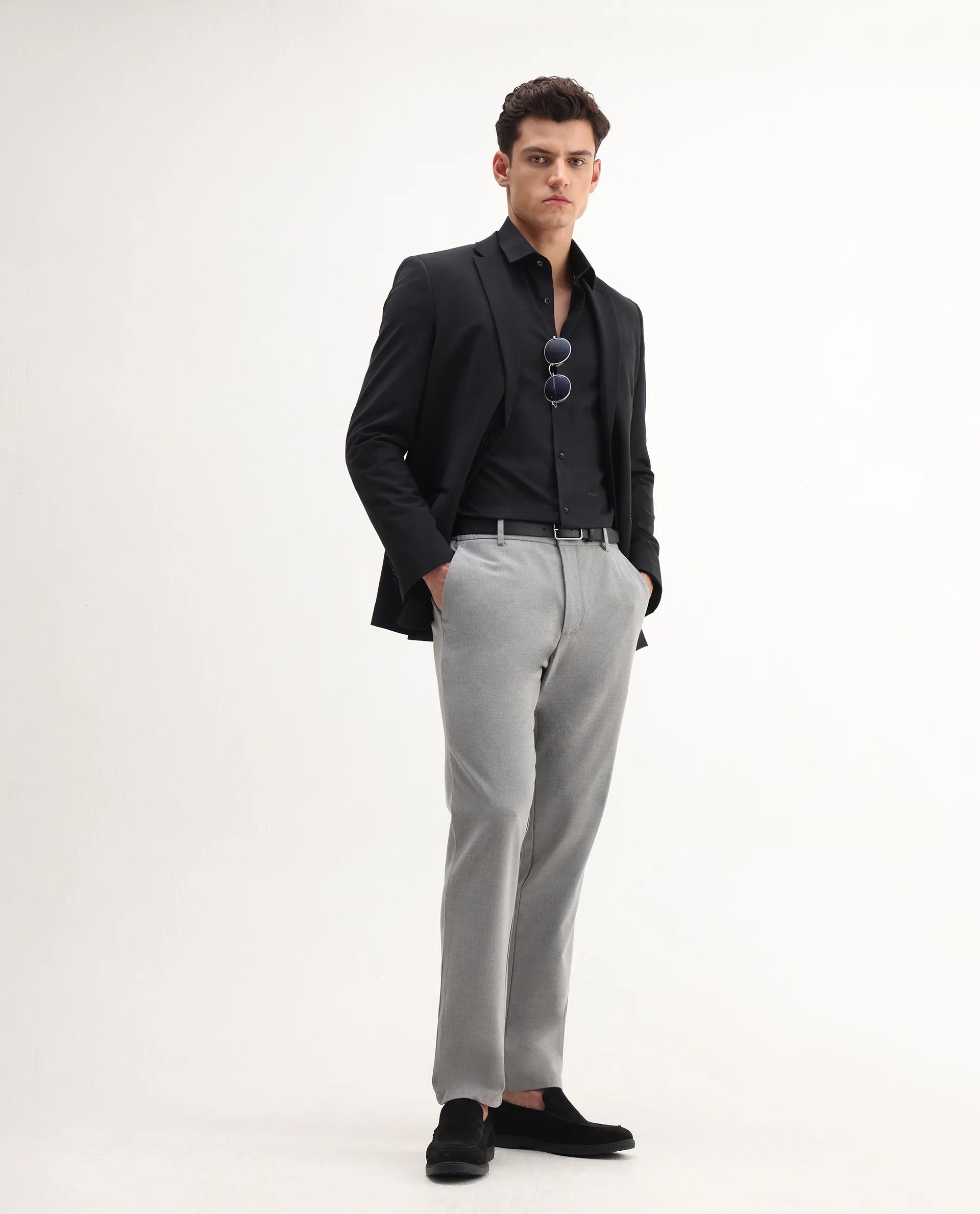 Rare Rabbit Men's Boxlet 25 Black Cotton Blend Checked Print Regular Fit Full Sleeve Collared Shirt