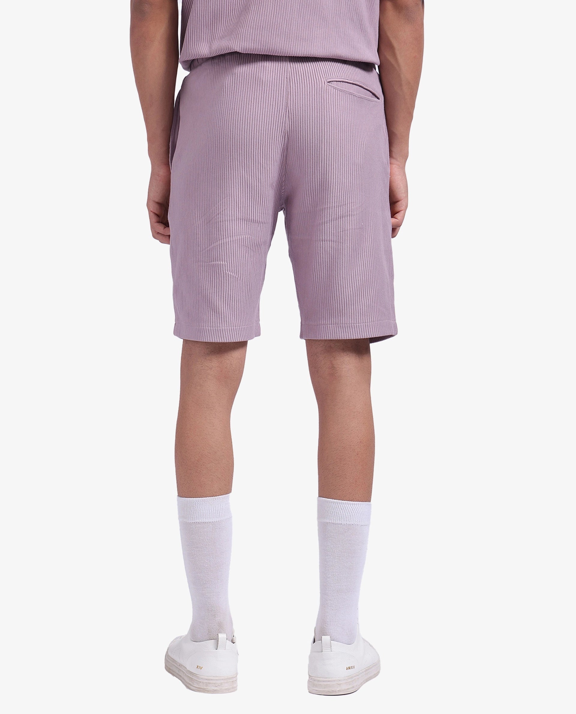 Rare Rabbit Men Breto-1 Dusky Pink Button Closure Regular Fit Plain Shorts