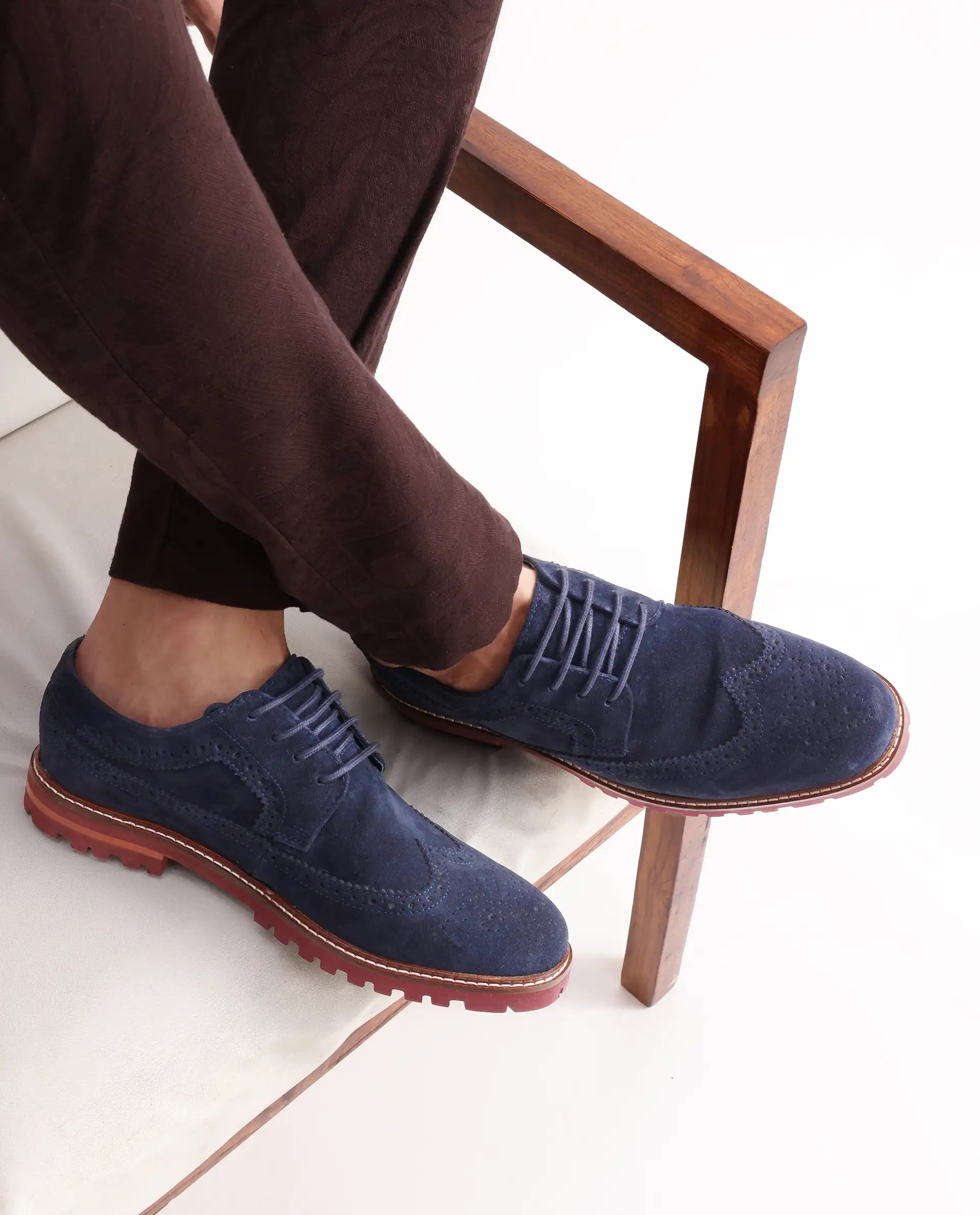 Rare Rabbit Men Brix Navy Suede Lace-Up Closure Shoes