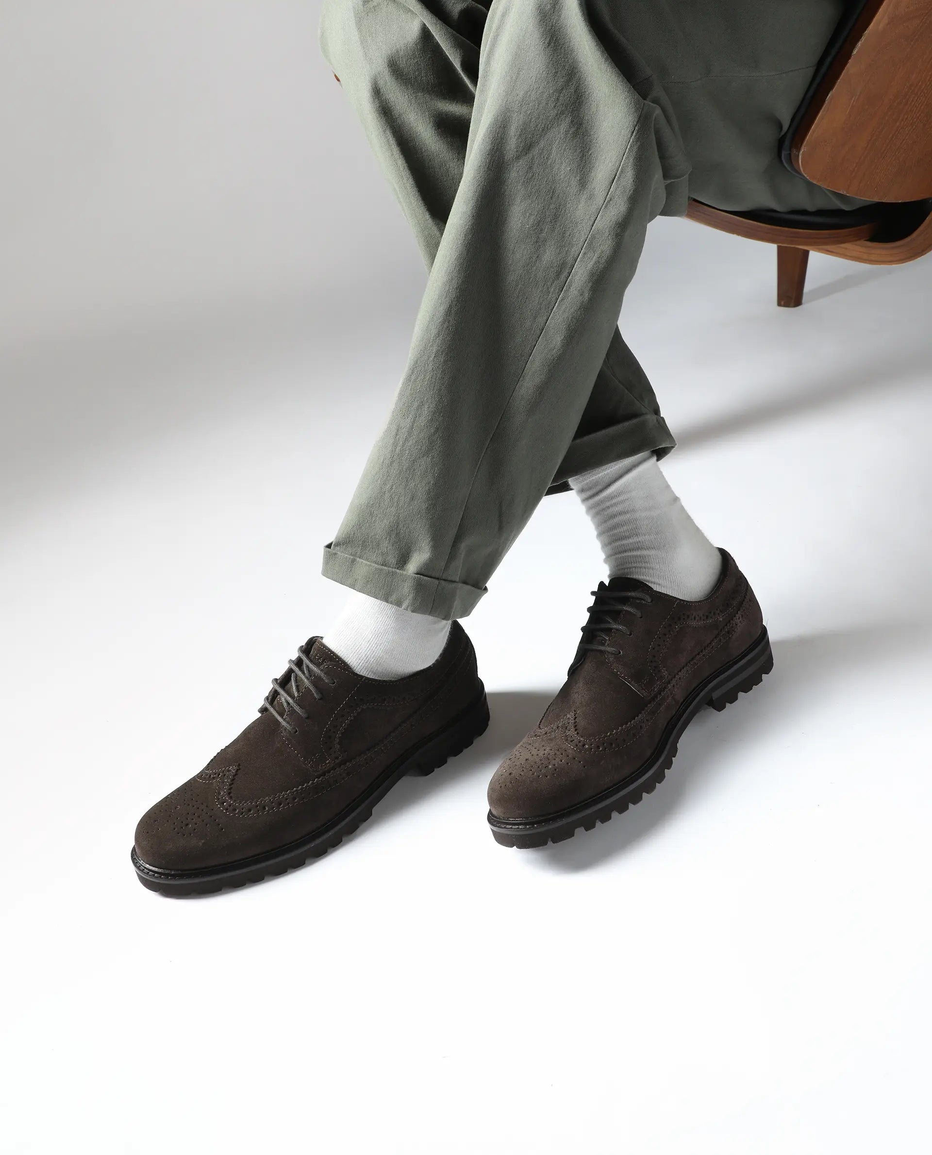 Rare Rabbit Men Brix Coffee Suede Lace-Up Closure Shoes