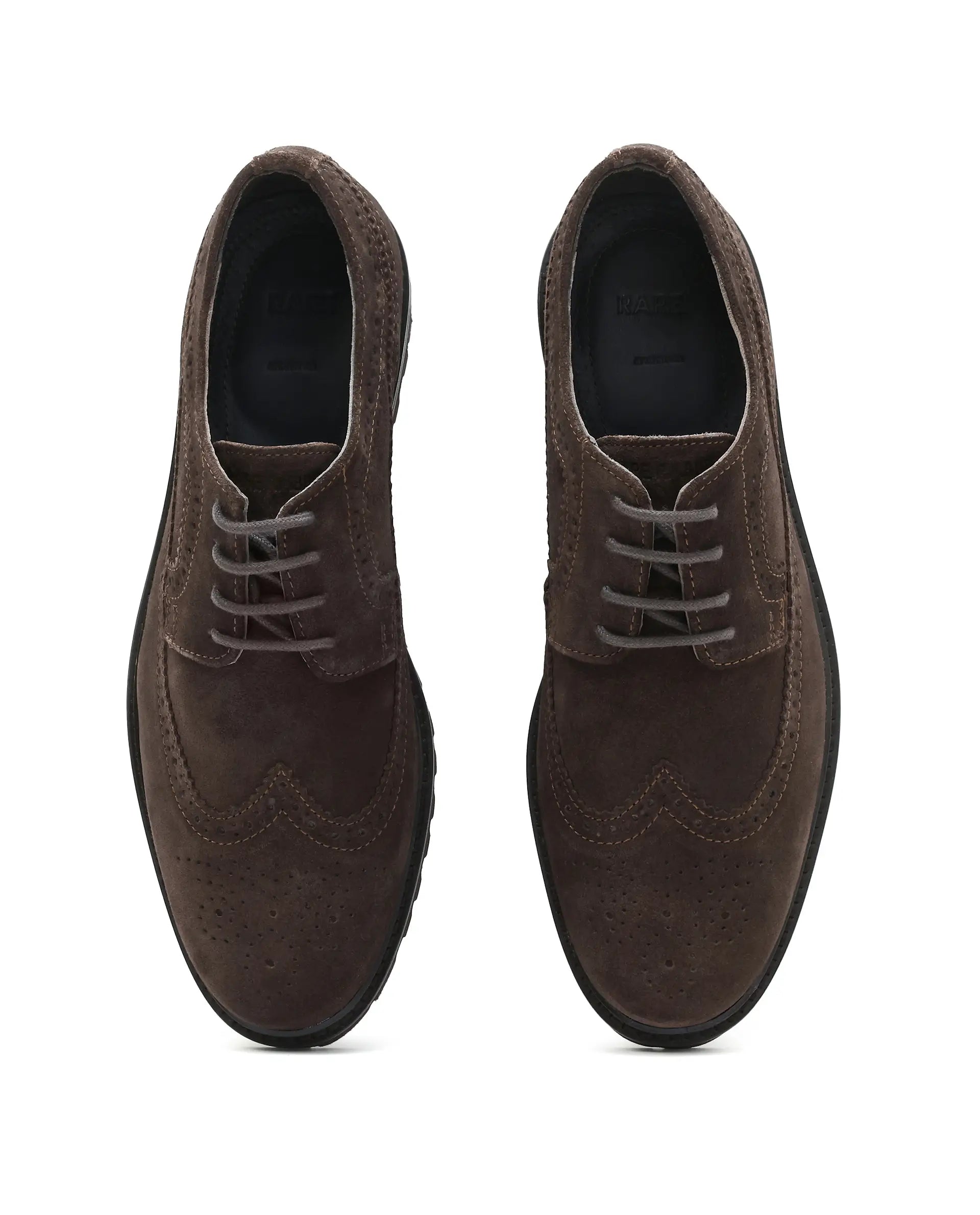 Rare Rabbit Men Brix Coffee Suede Lace-Up Closure Shoes