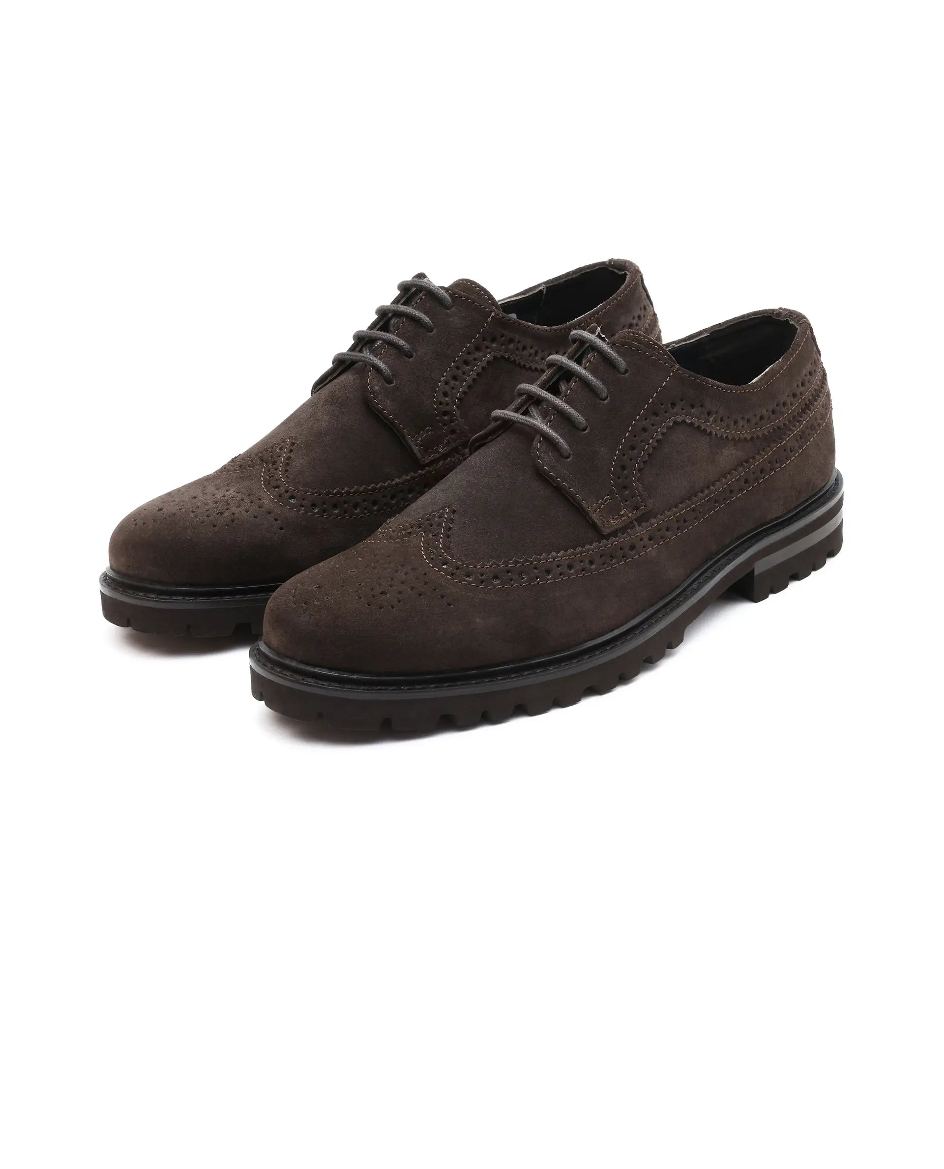 Rare Rabbit Men Brix Coffee Suede Lace-Up Closure Shoes