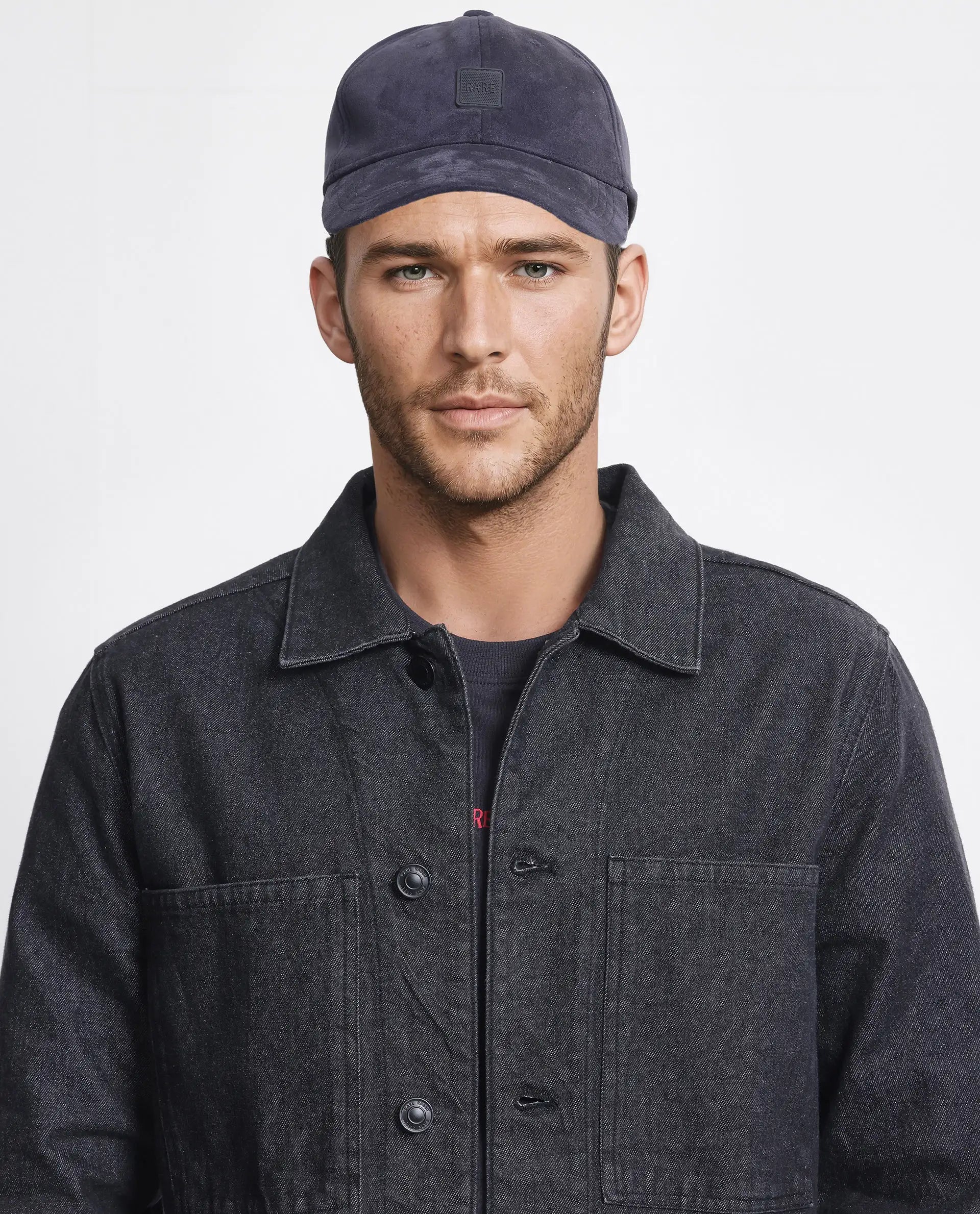 Rare Rabbit Men Brond Black Cotton Fabric Full Sleeves Collared Neck Zipper Closure Plain Jacket