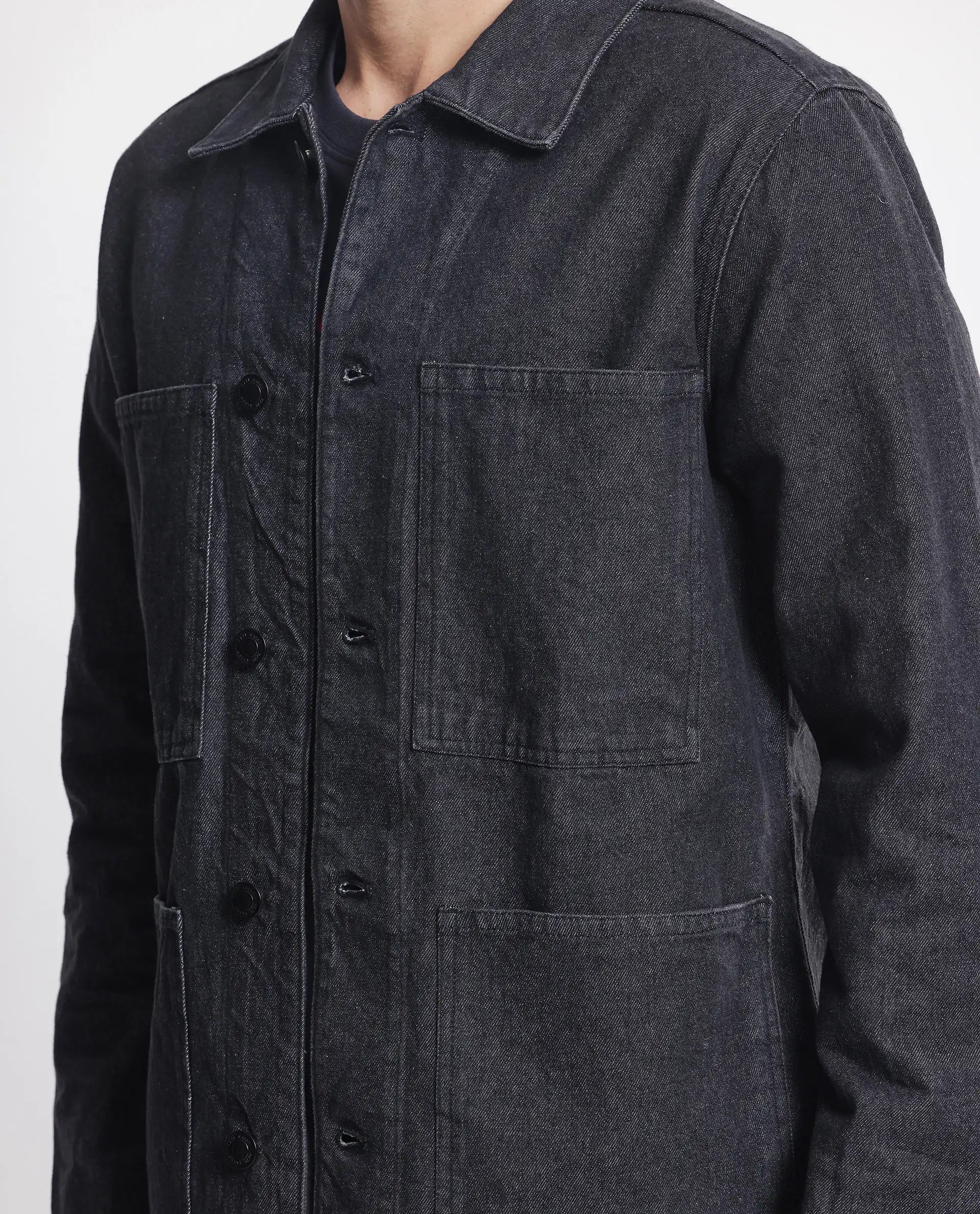 Rare Rabbit Men Brond Black Cotton Fabric Full Sleeves Collared Neck Zipper Closure Plain Jacket