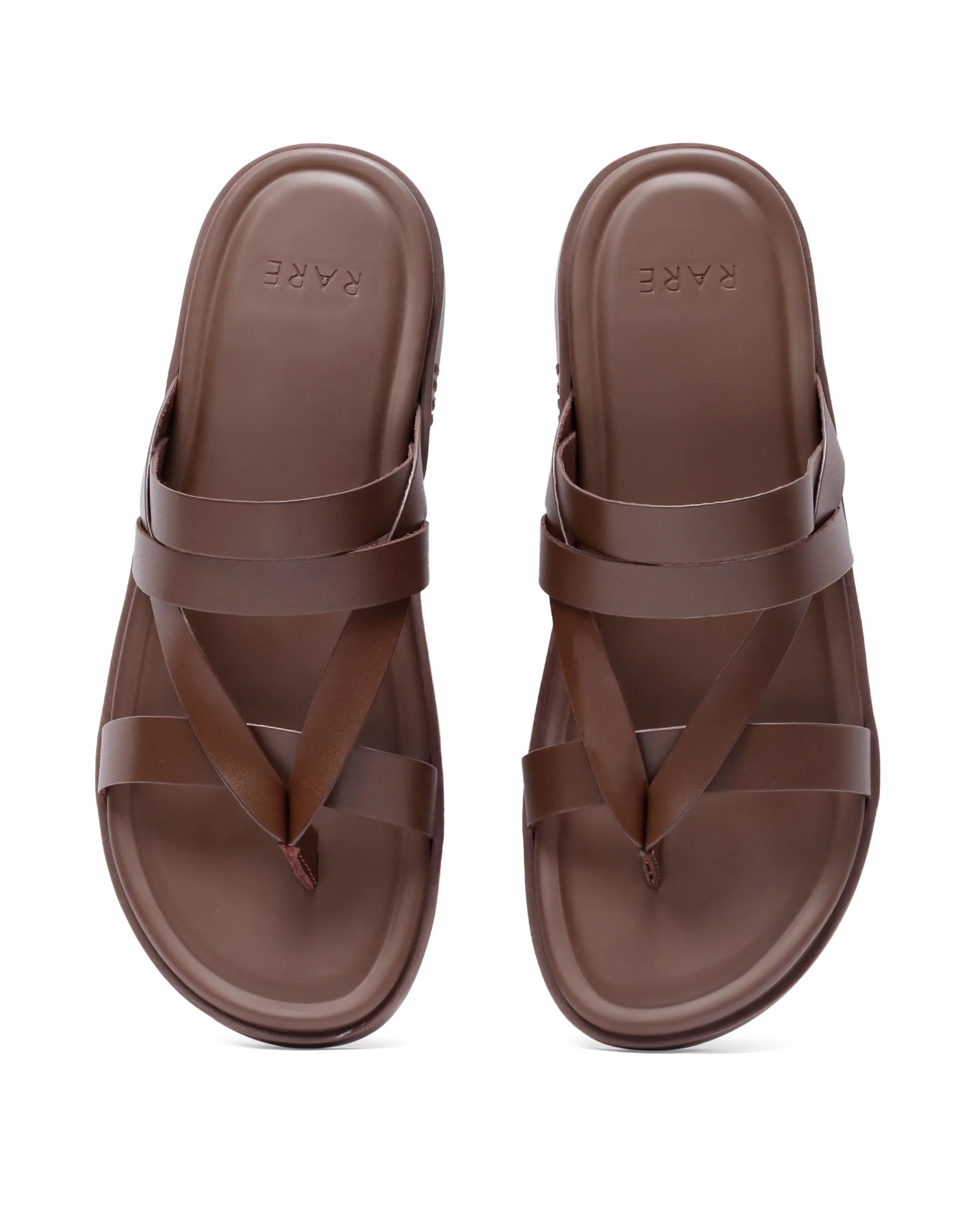 Rare Rabbit Men's Bron Tan Slip-On Closure Sandals