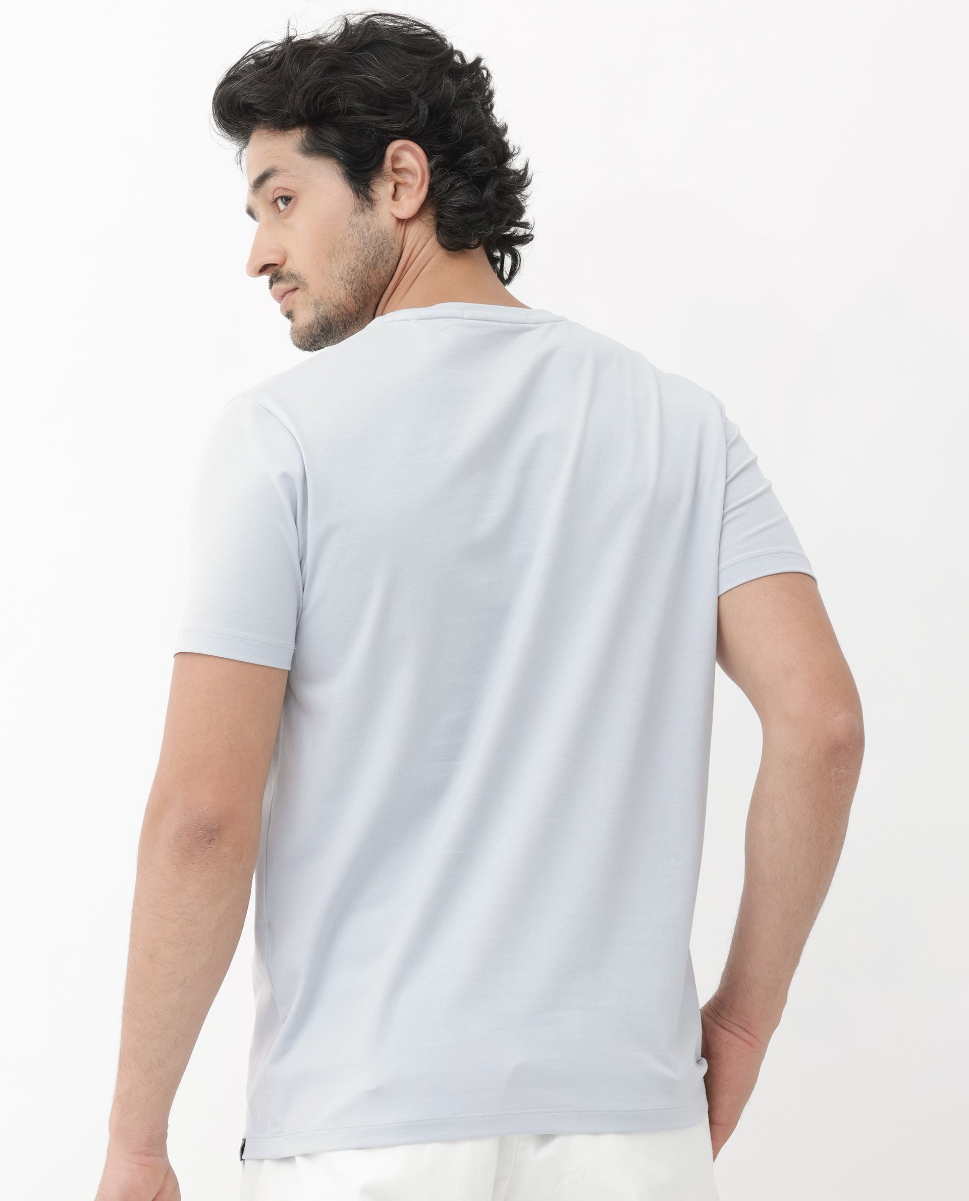 Rare Rabbit Mens Brule Dusky Grey Short Sleeve Monogram Graphic Print T-Shirt