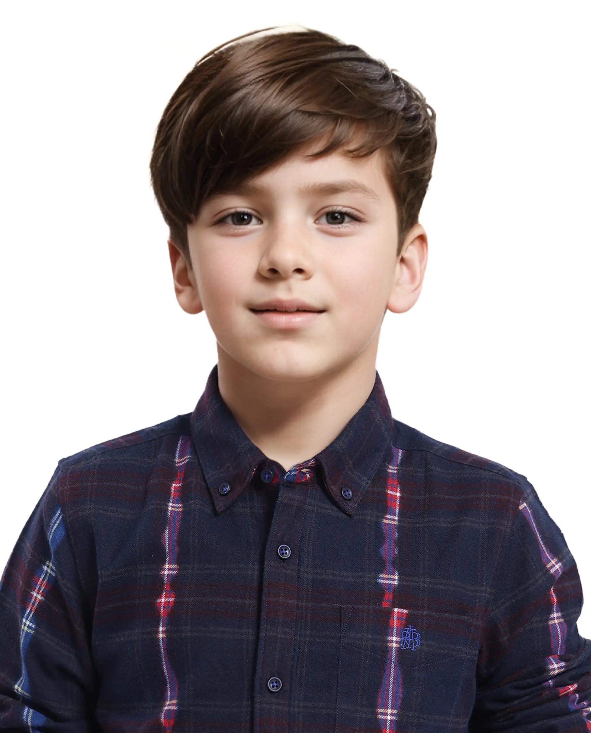 Rare Ones Kids Bru Navy Cotton Full Sleeve Button Down Oxford Checked Shirt