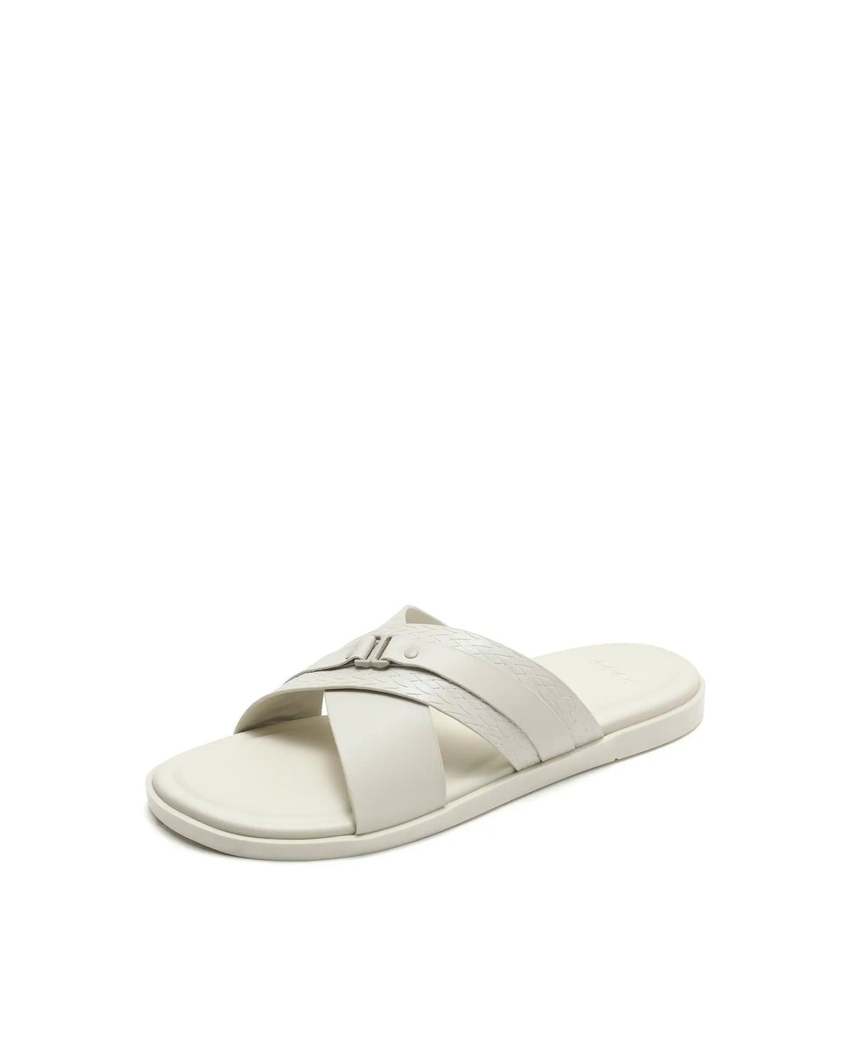 Rarez Men's Buck Light Ecru Leather Regular Sandal