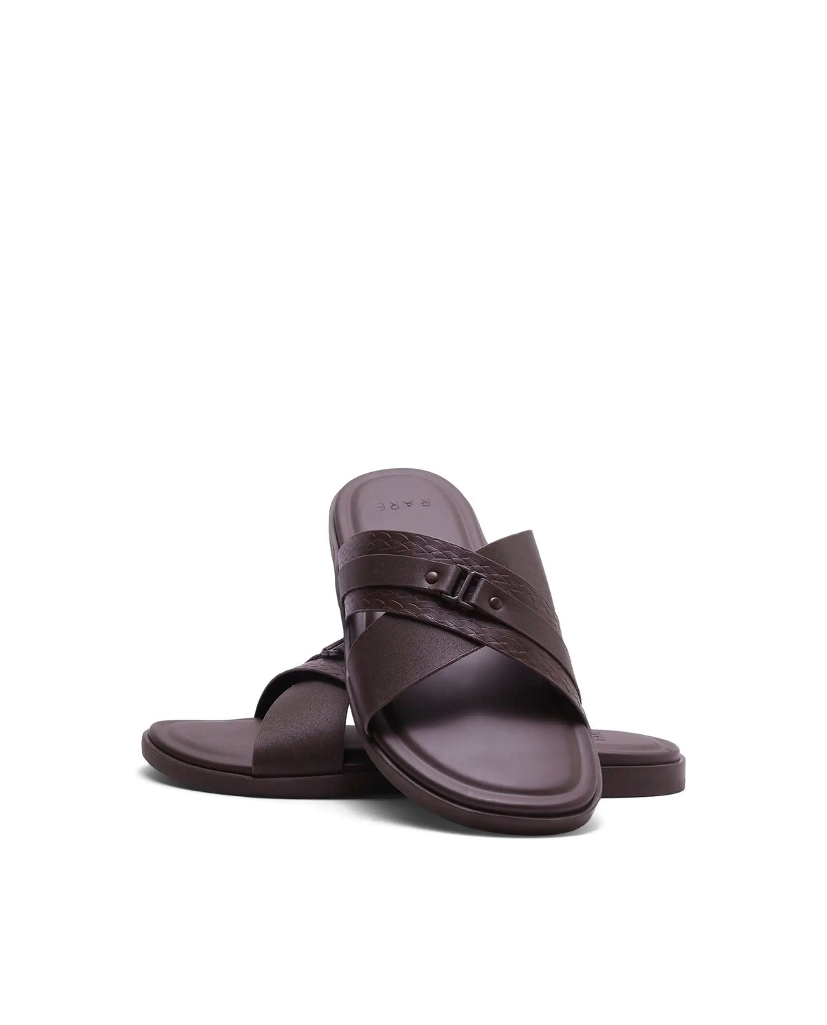 Rarez Men's Buck Dark Holy Rust Leather Regular Sandal