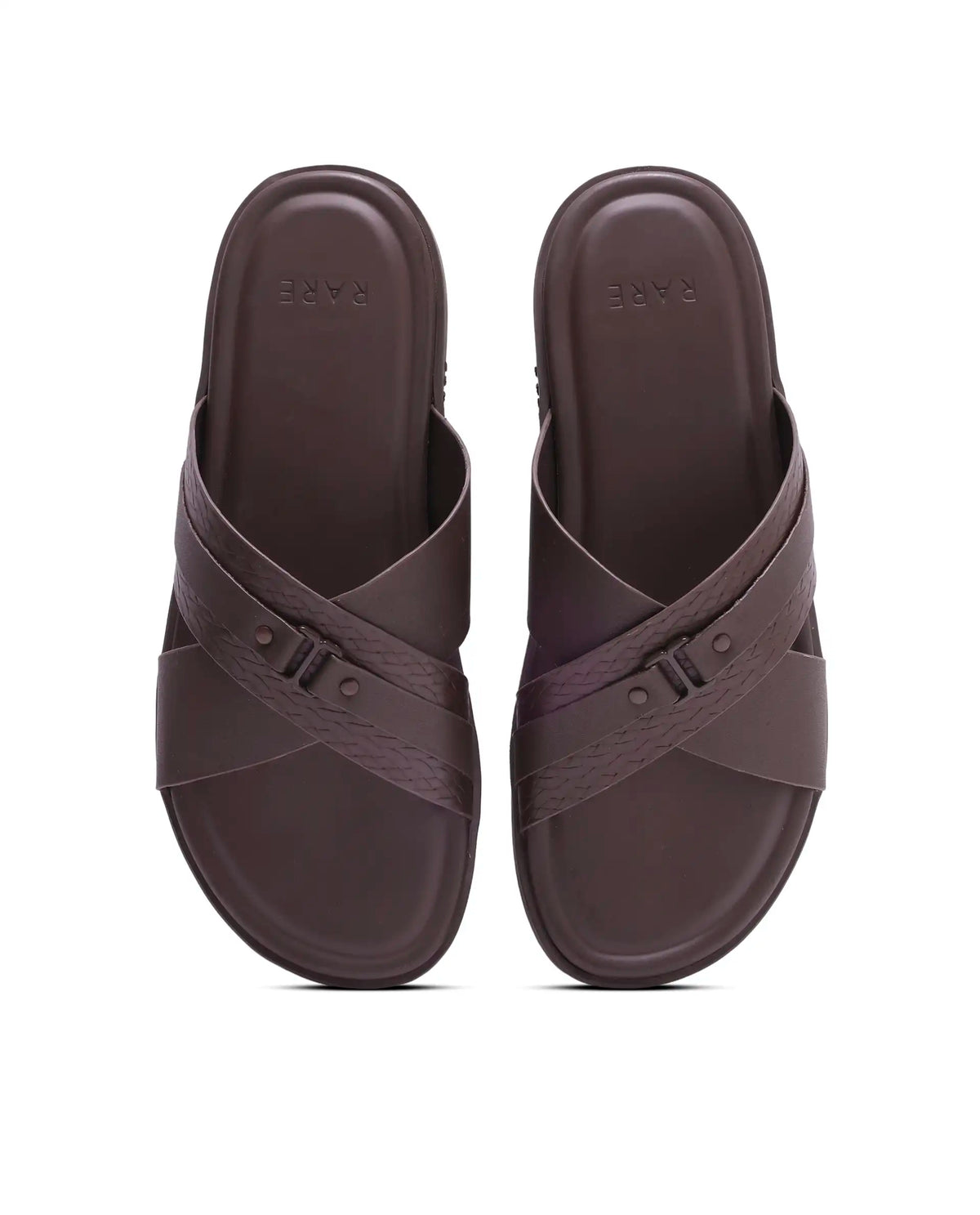 Rarez Men's Buck Dark Holy Rust Leather Regular Sandal