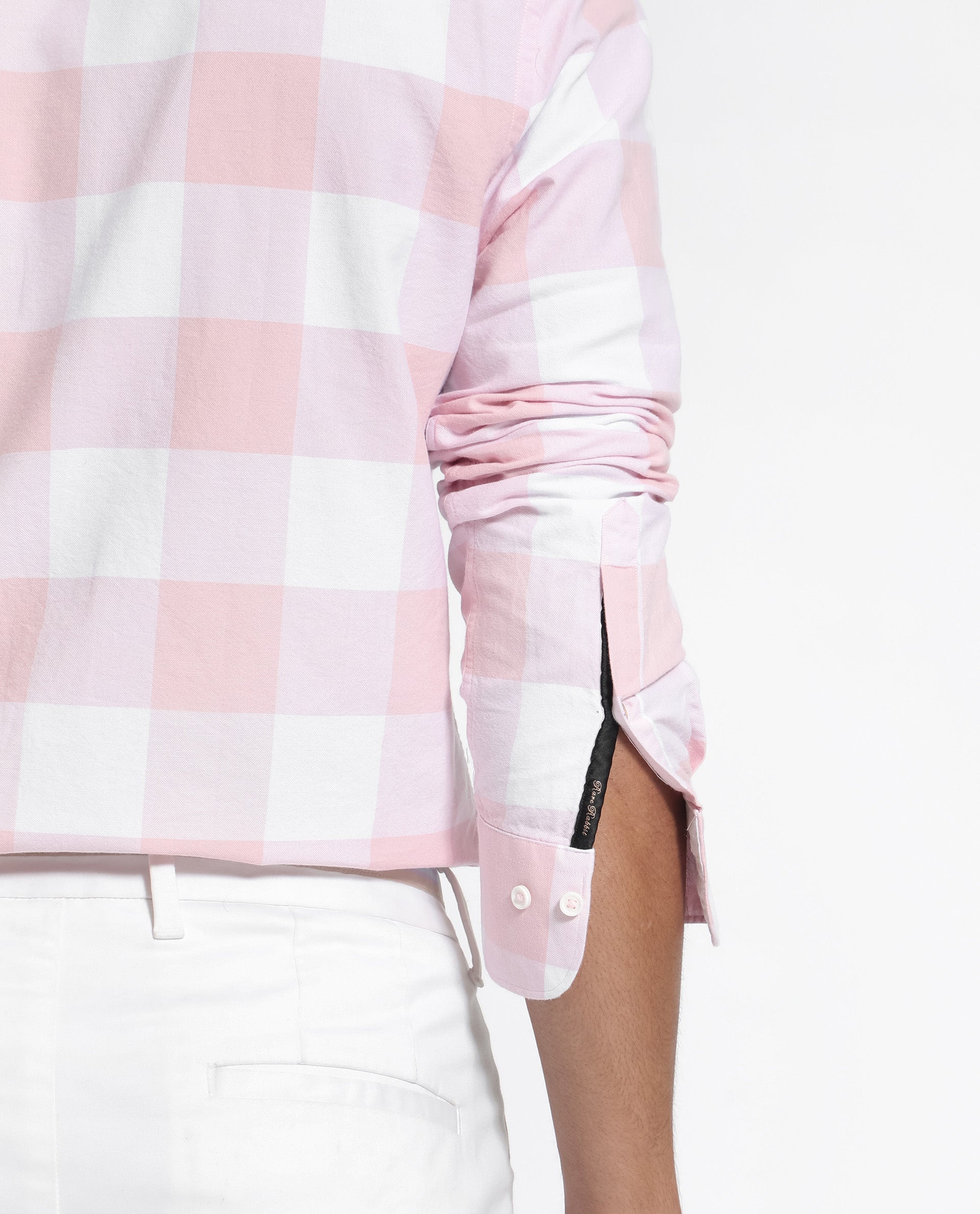 Rare Rabbit Men's Byre Light Pink Full Sleeves Checks Shirt