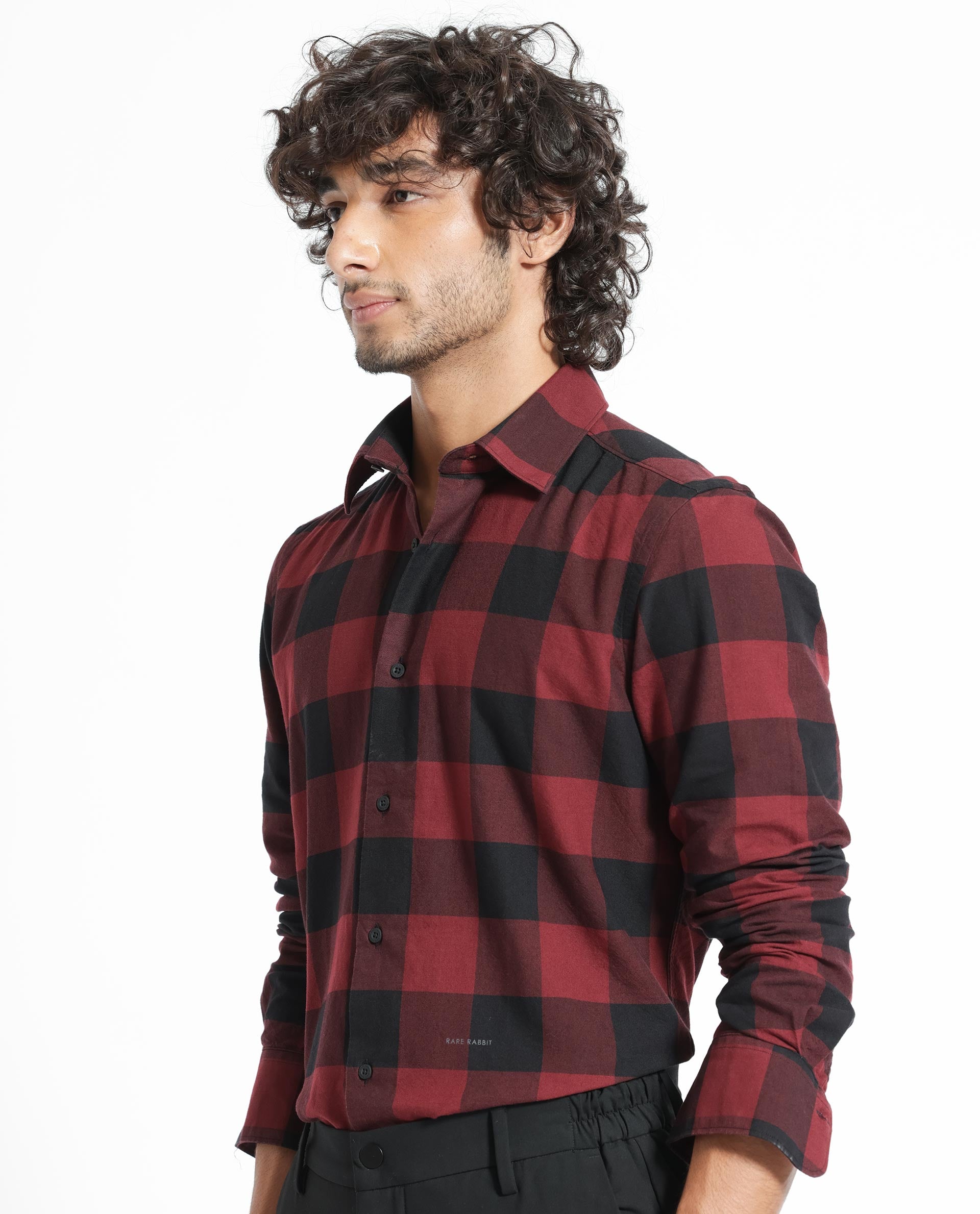 Rare Rabbit Men's Byre Multi Full Sleeves Checks Shirt